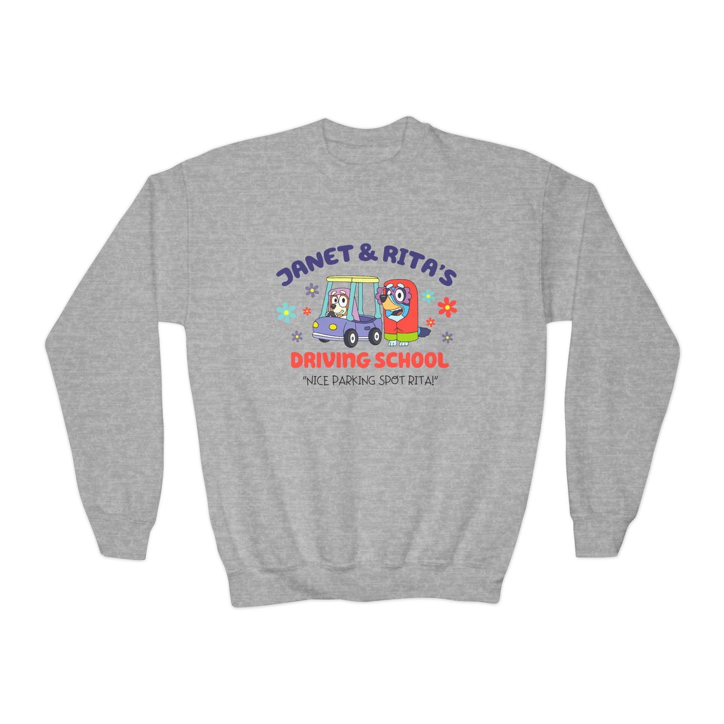 Janet and Rita's Driving School Youth Crewneck Sweatshirt