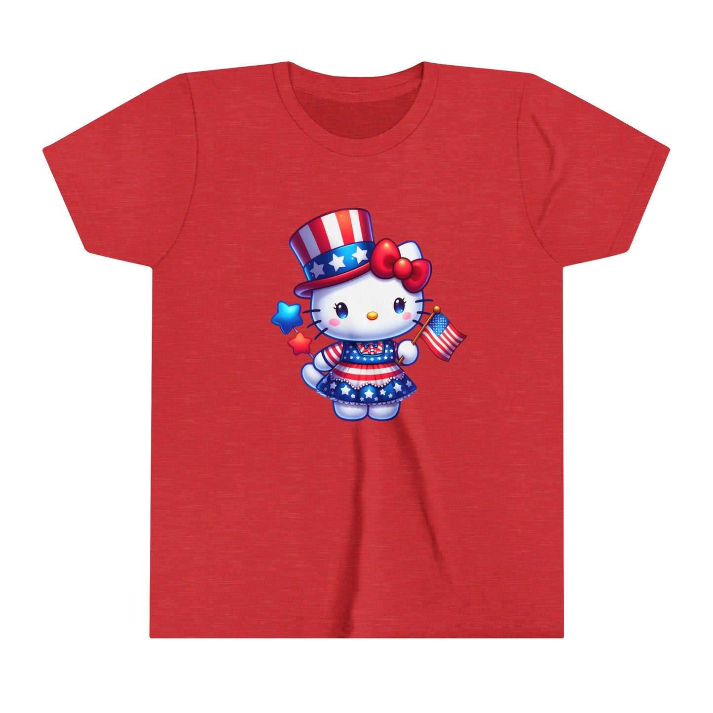American Flag Hello Kitty Youth Short Sleeve Tee