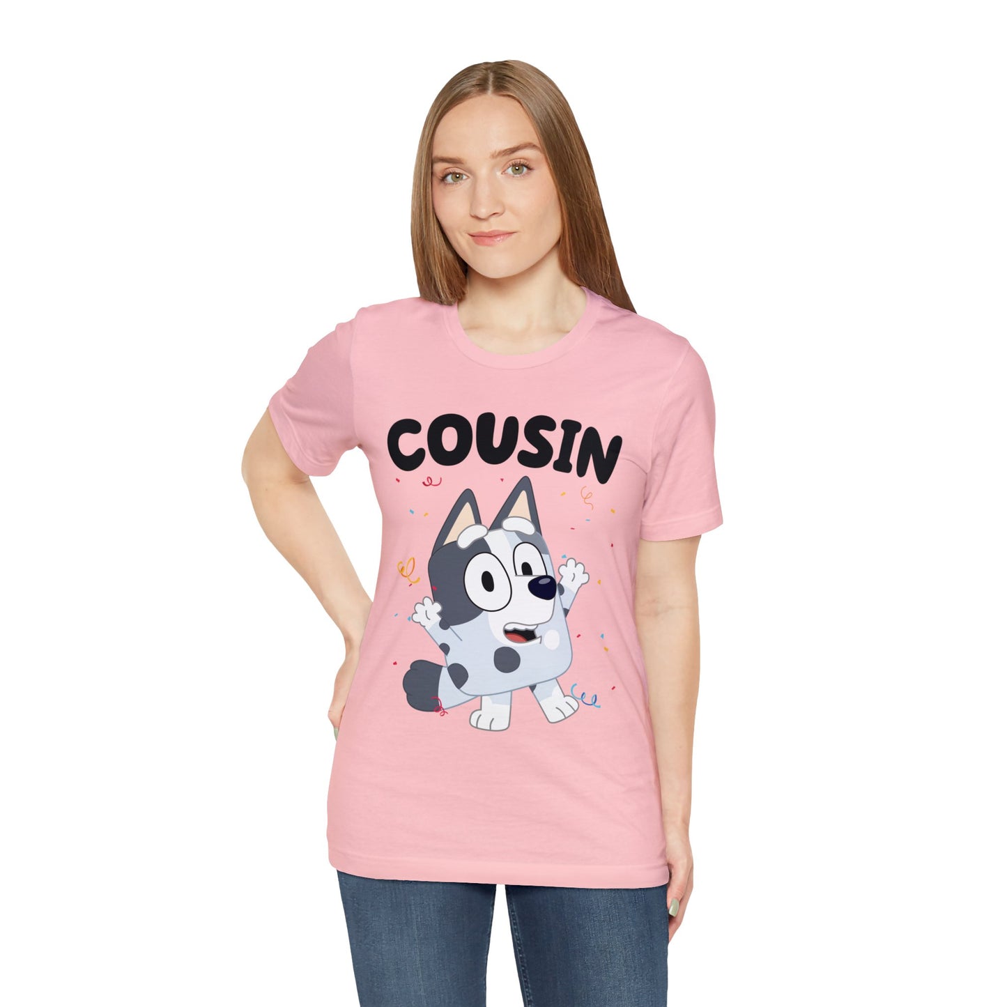 Cousin Muffin Bluey Birthday short sleeve Tshirt