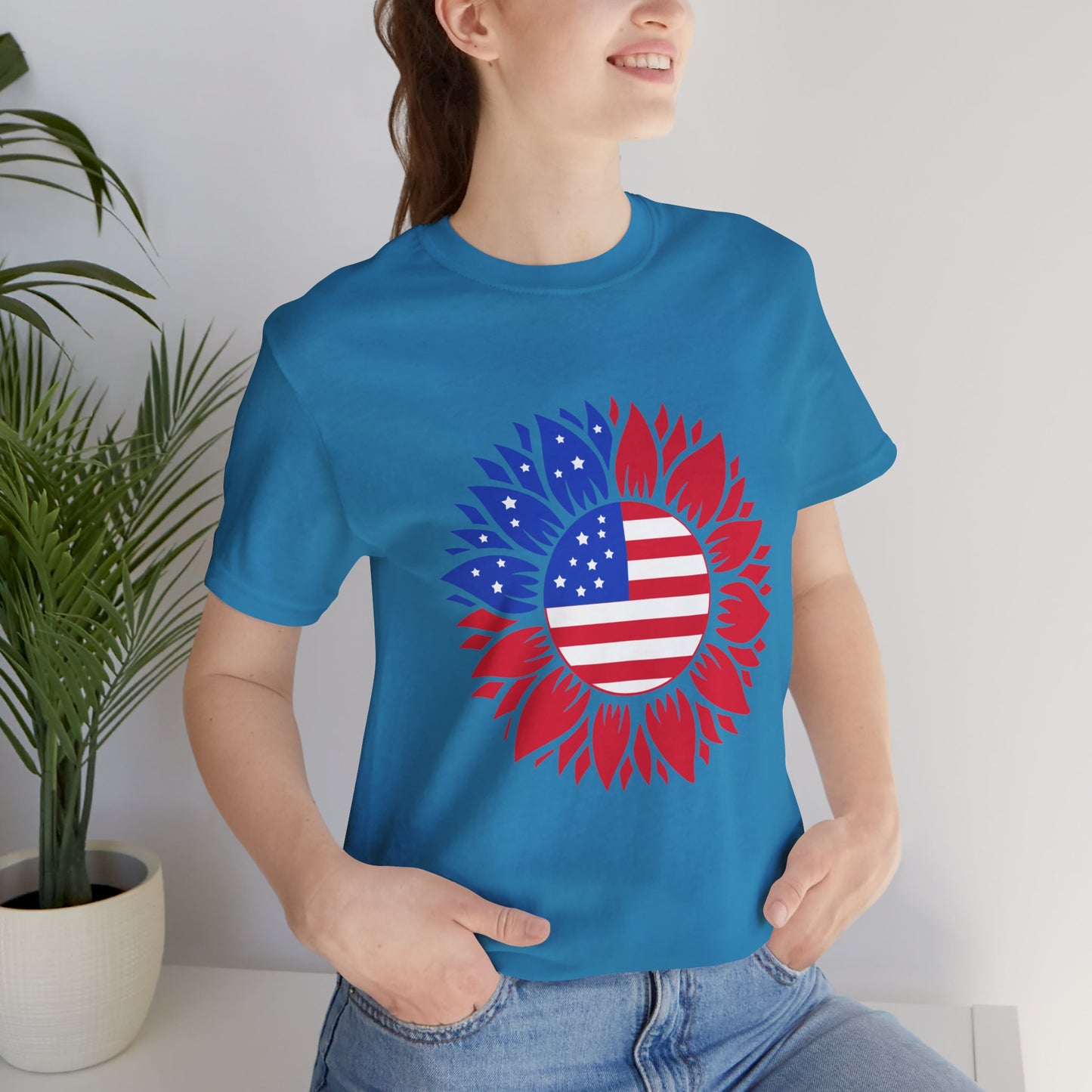 American Sunflower Jersey Short Sleeve Tee