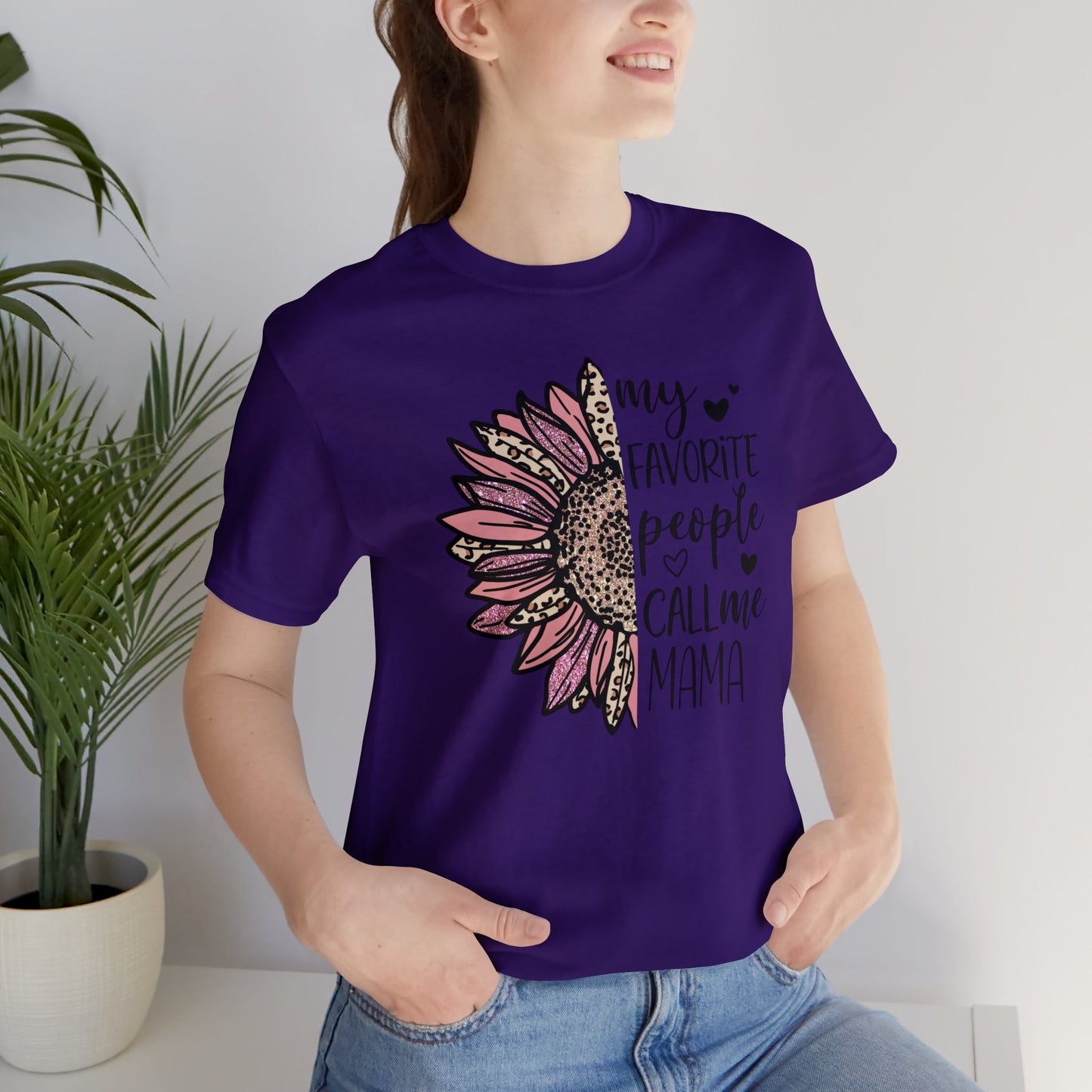 My Favorite People Call Me Mama Sunflower short sleeve tshirt