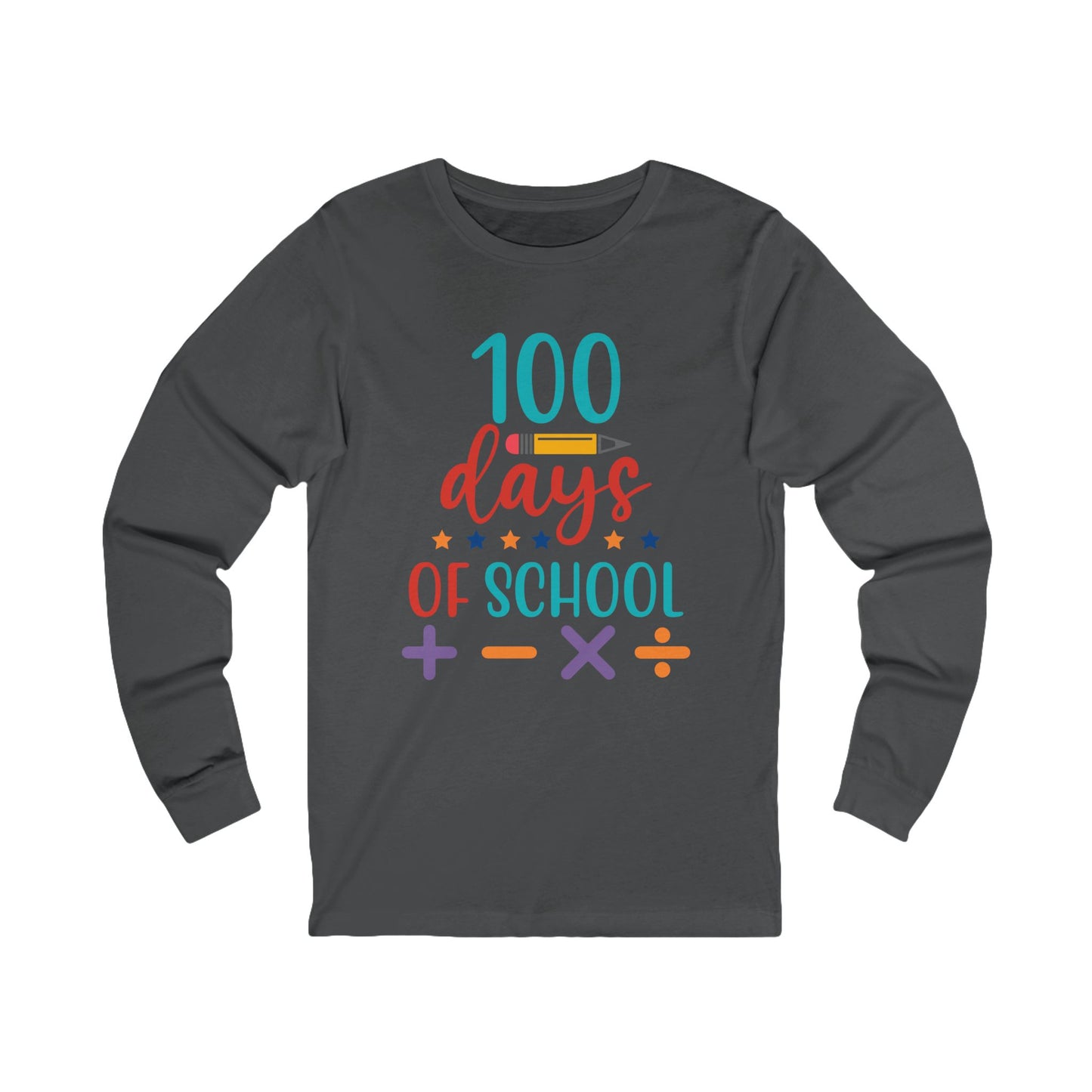 100 Days of School Jersey Long Sleeve Tee