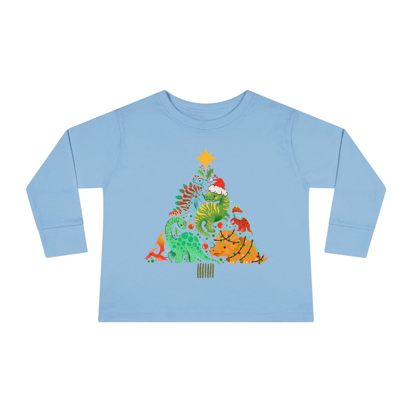Dino christmas Toddler Long Sleeve Tee
