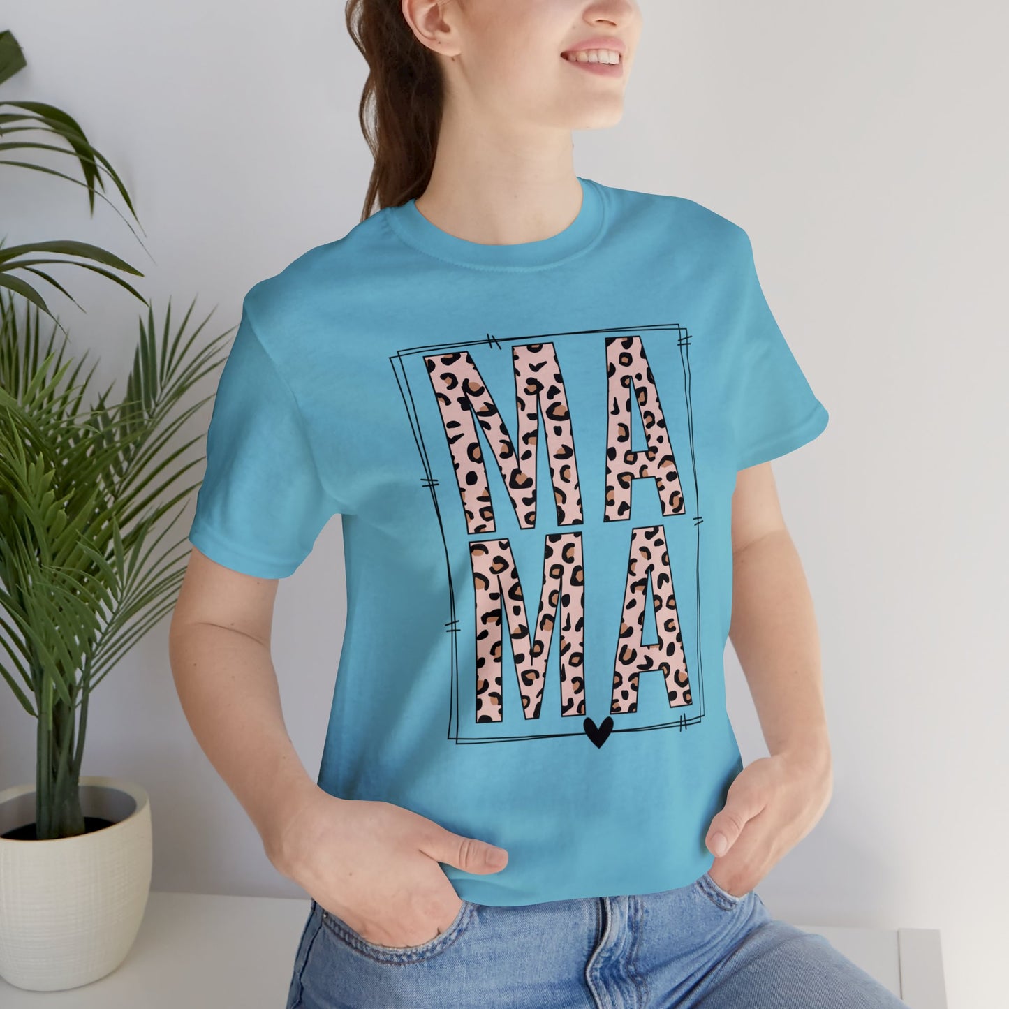 MAMA Leopard print short sleeve tshirt