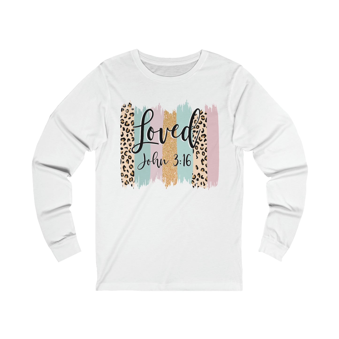 Loved (front) Love/Cross (back)  Long Sleeve Tshirt