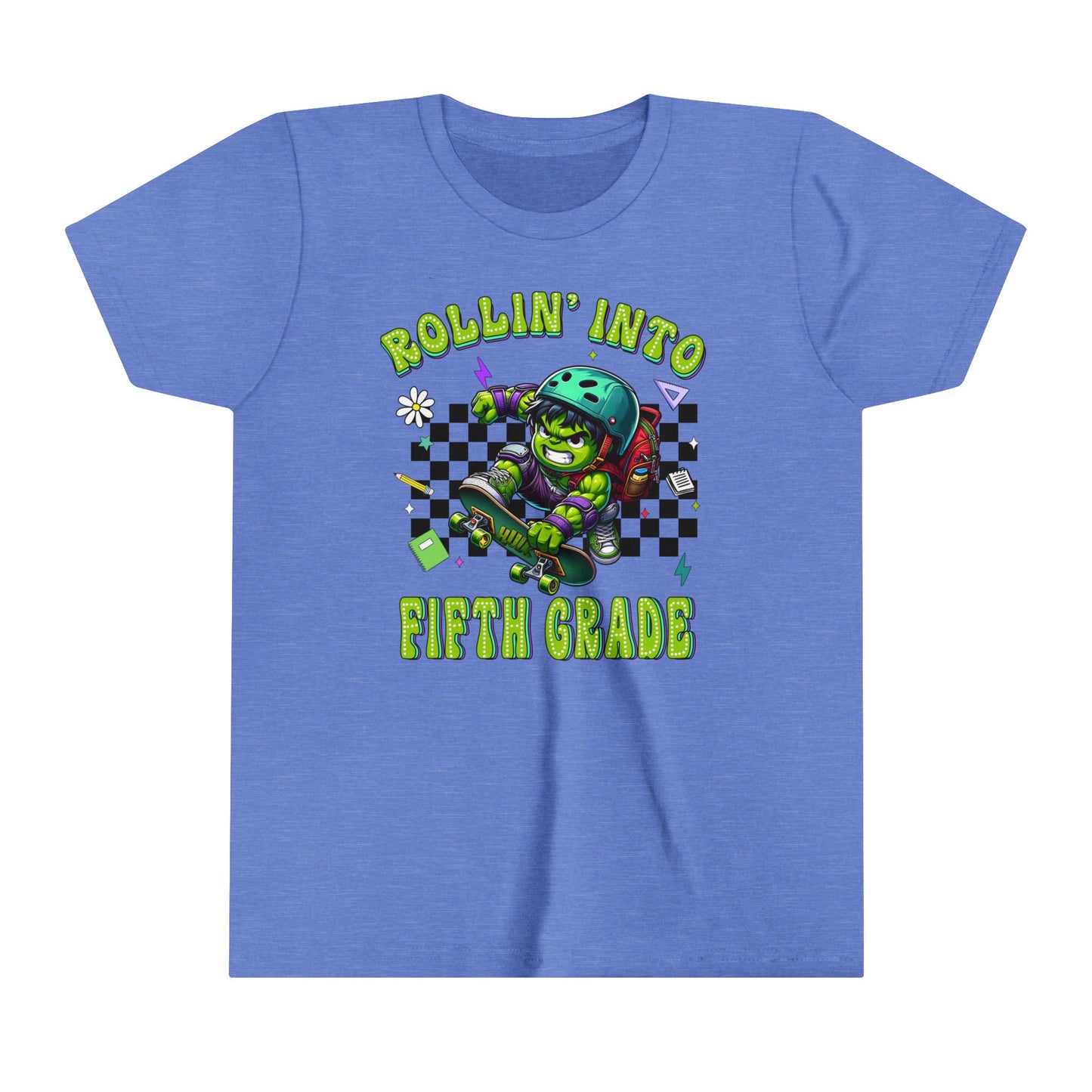 HULK - Rollin' Into 5th Grade Youth Short Sleeve Tee