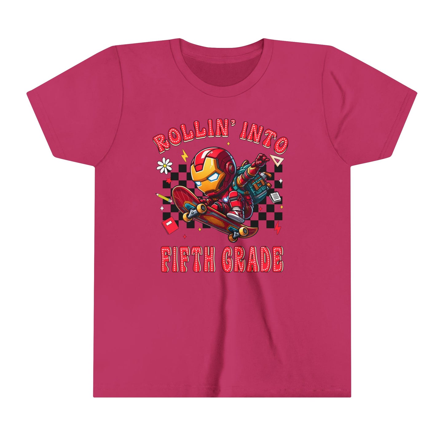 IRON MAN - Rollin Into 5th Grade Youth Short Sleeve Tee