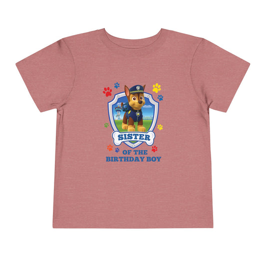Sister of the Birthday Boy Toddler Short Sleeve Tee