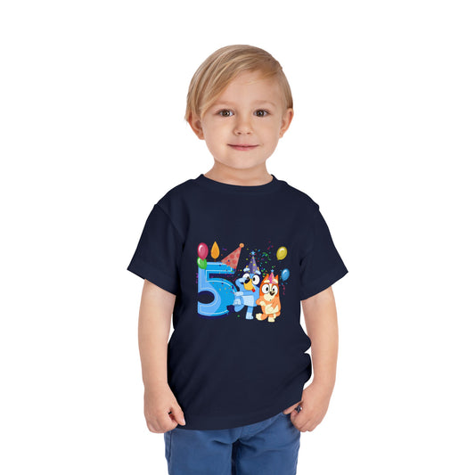 5th Birthday Toddler Short Sleeve Tee