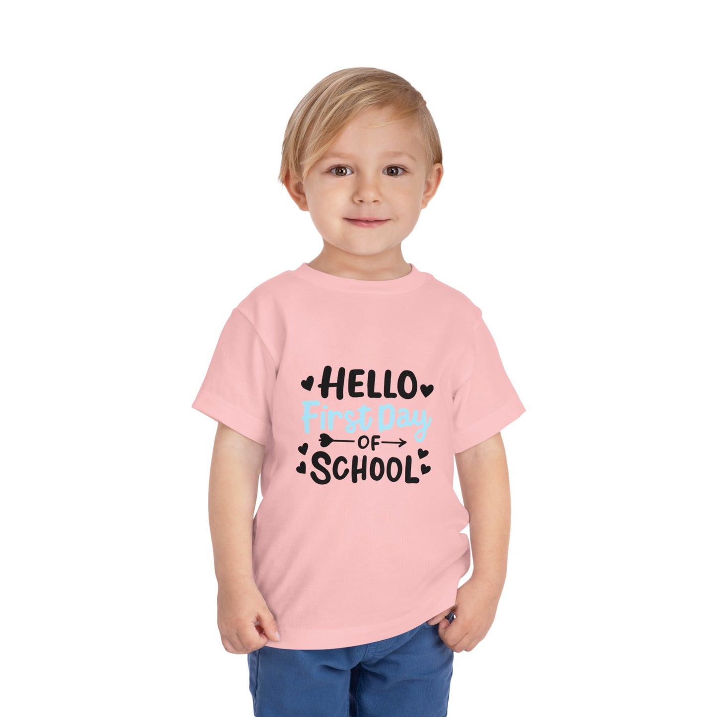 Hello First Day School Toddler Short Sleeve Tee