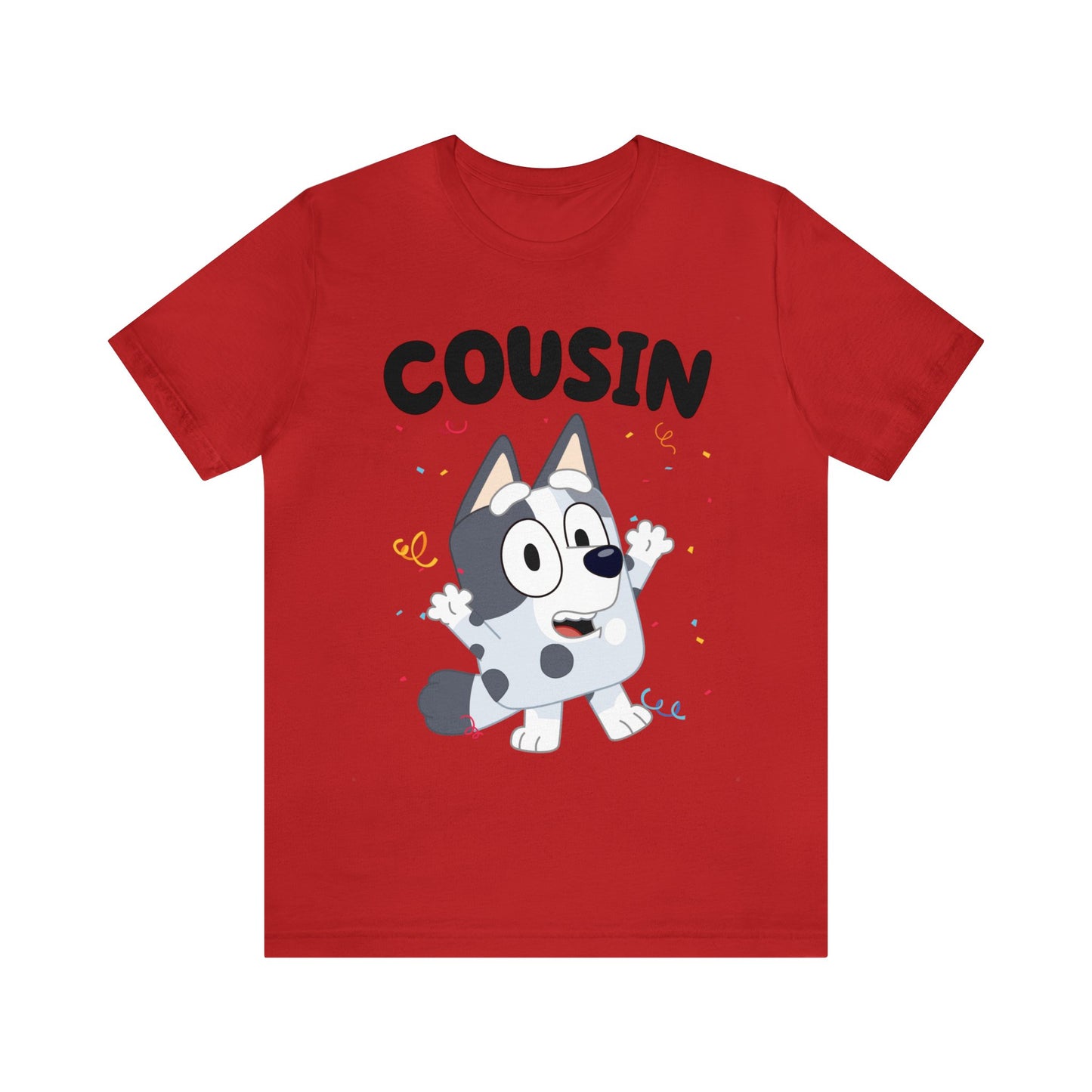 Cousin Muffin Bluey Birthday short sleeve Tshirt