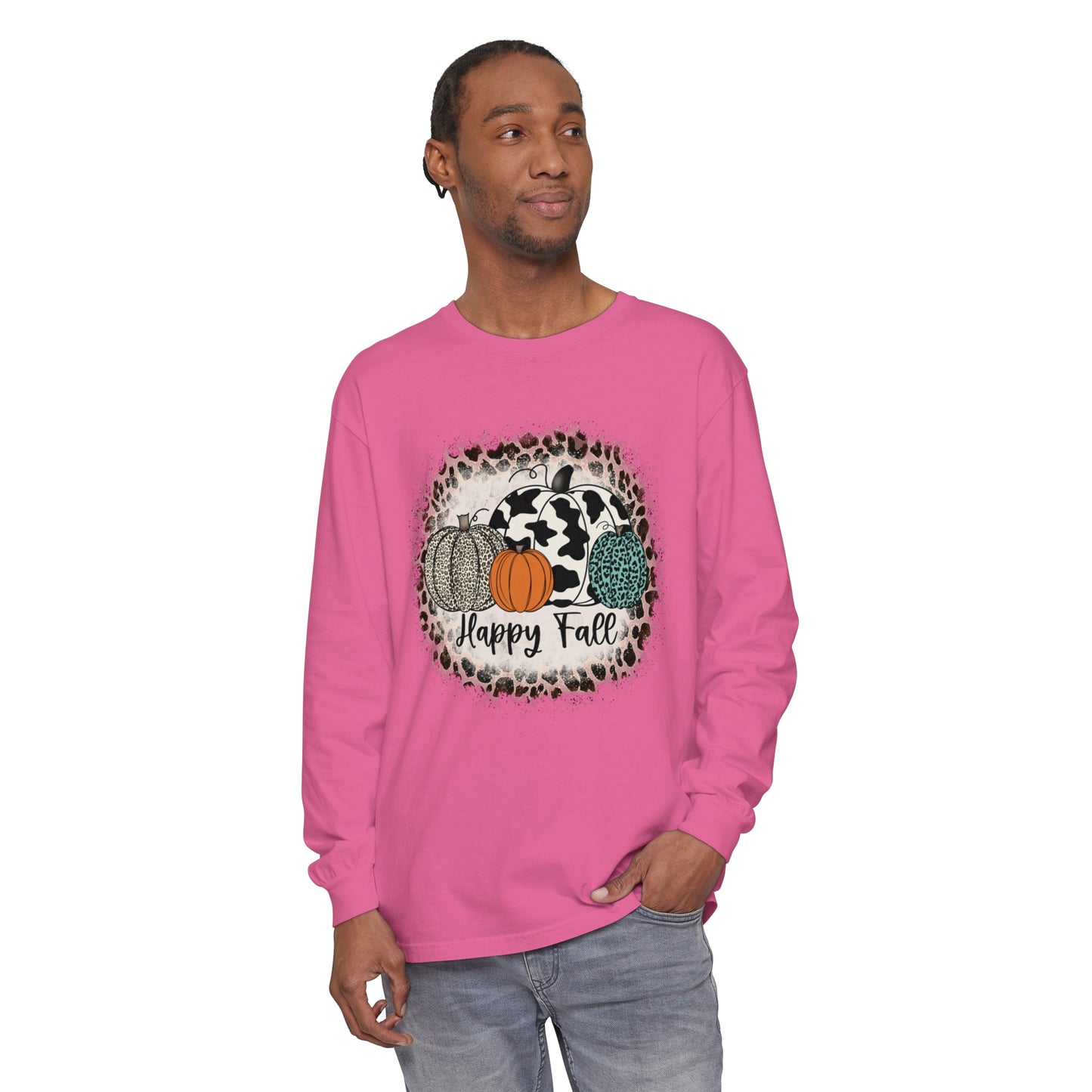 Happy Fall Garment-dyed Long Sleeve T-Shirt