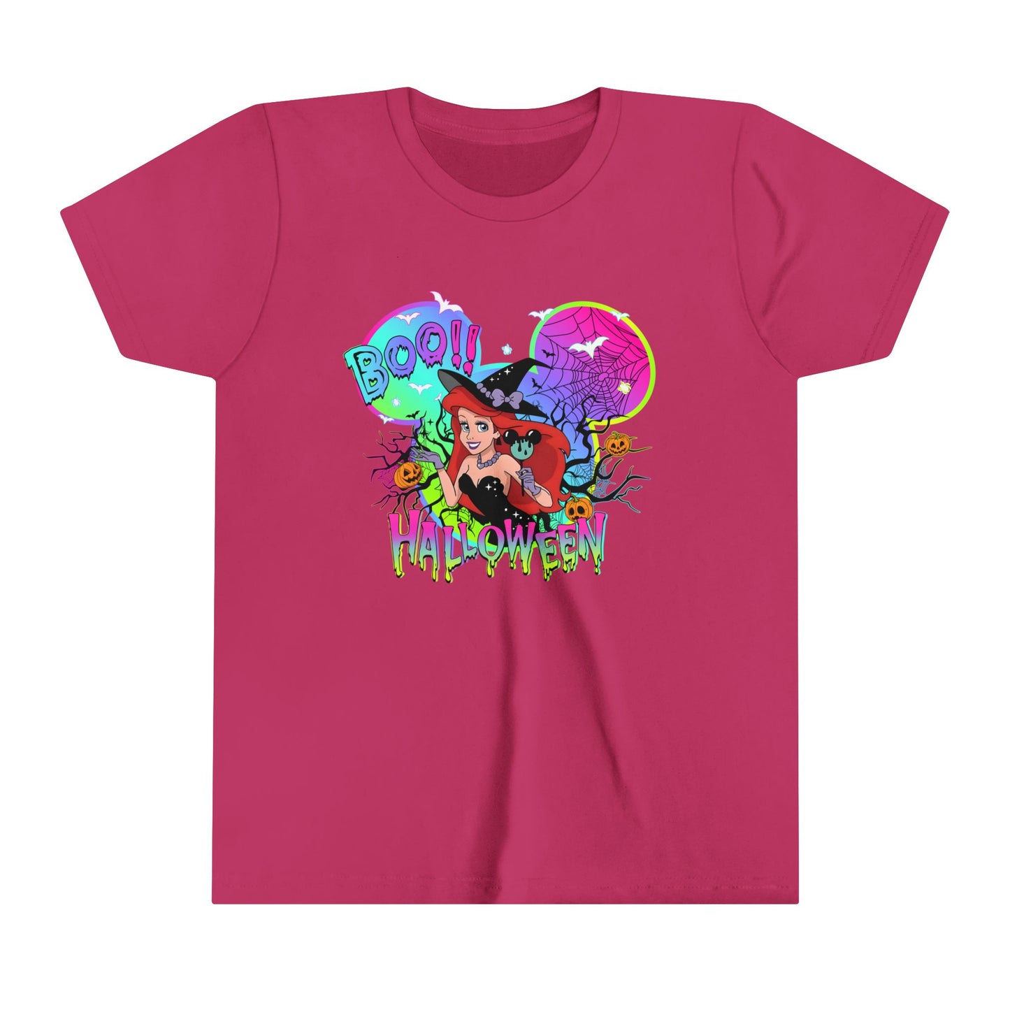 Ariel Boo! Halloween Youth Short Sleeve Tee