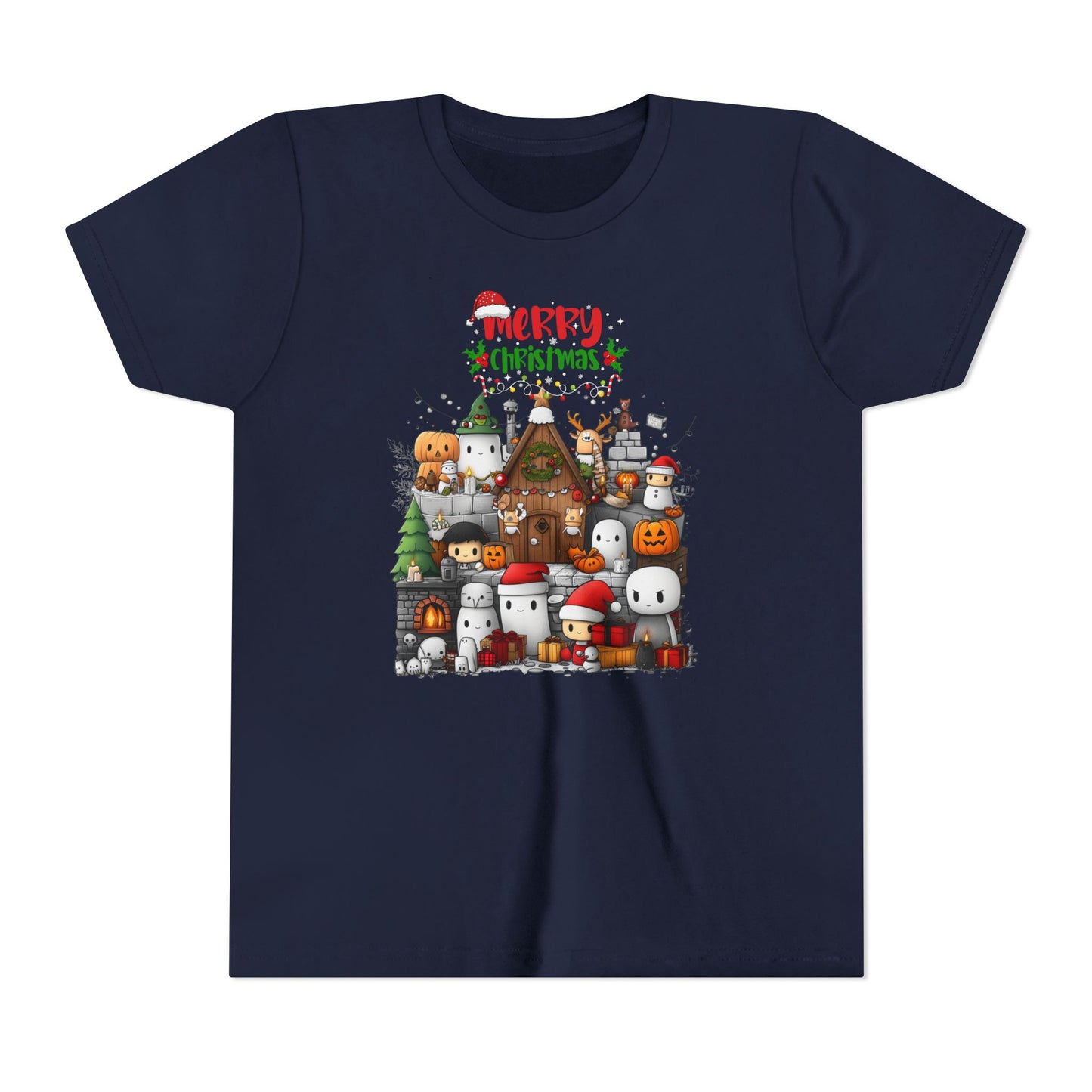 Merry Mine-craft Christmas Youth Short Sleeve Tee