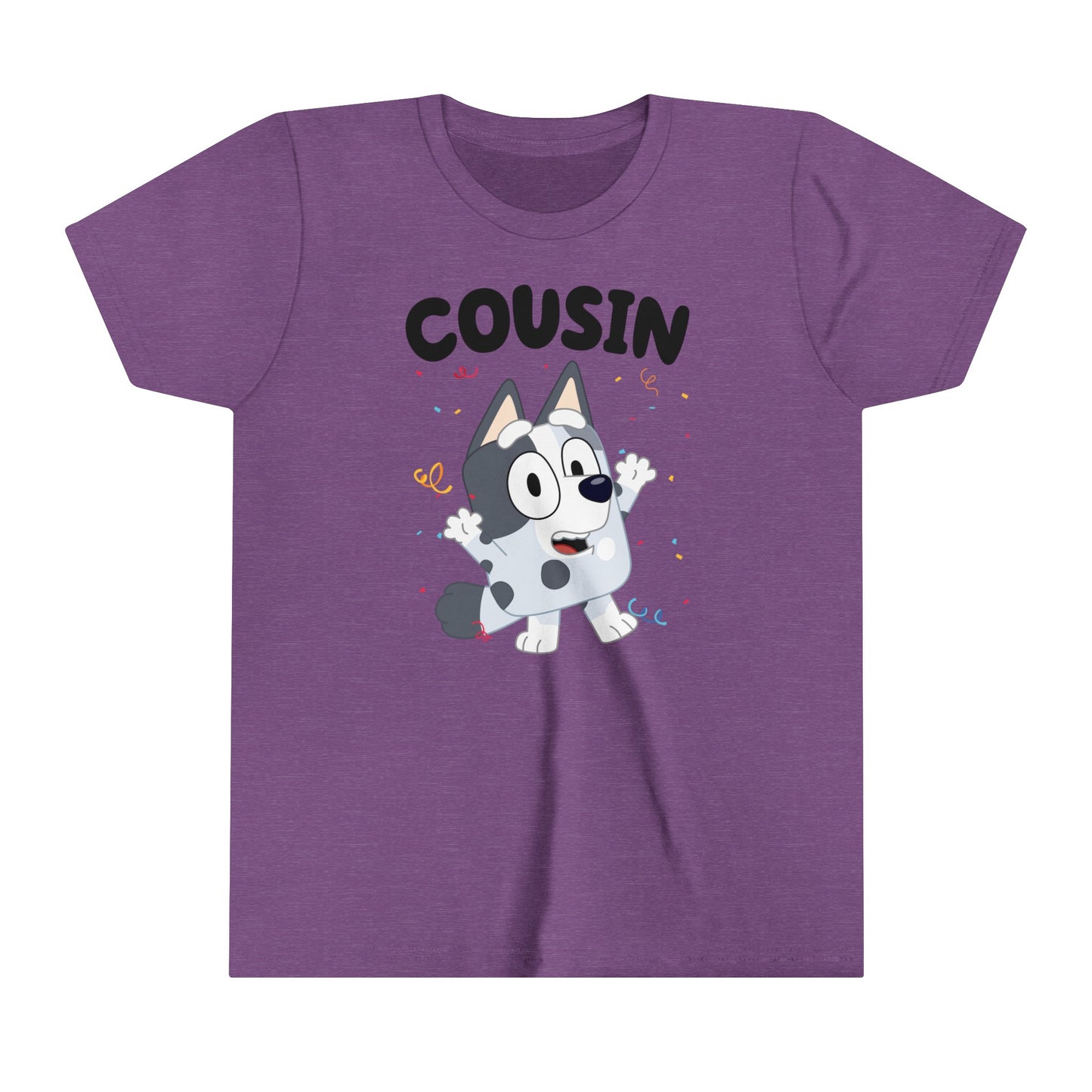 Cousin Muffin Bluey Birthday youth short sleeve Tshirt