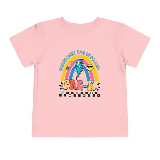 Happy First Day of School - Pre-K Toddler Short Sleeve Tee