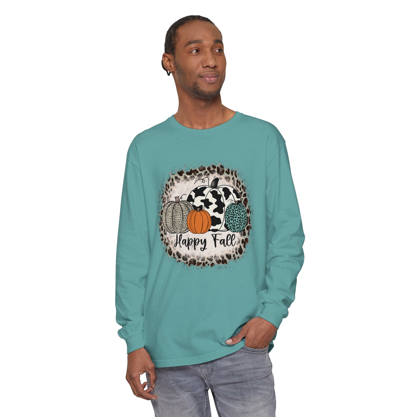 Happy Fall Garment-dyed Long Sleeve T-Shirt