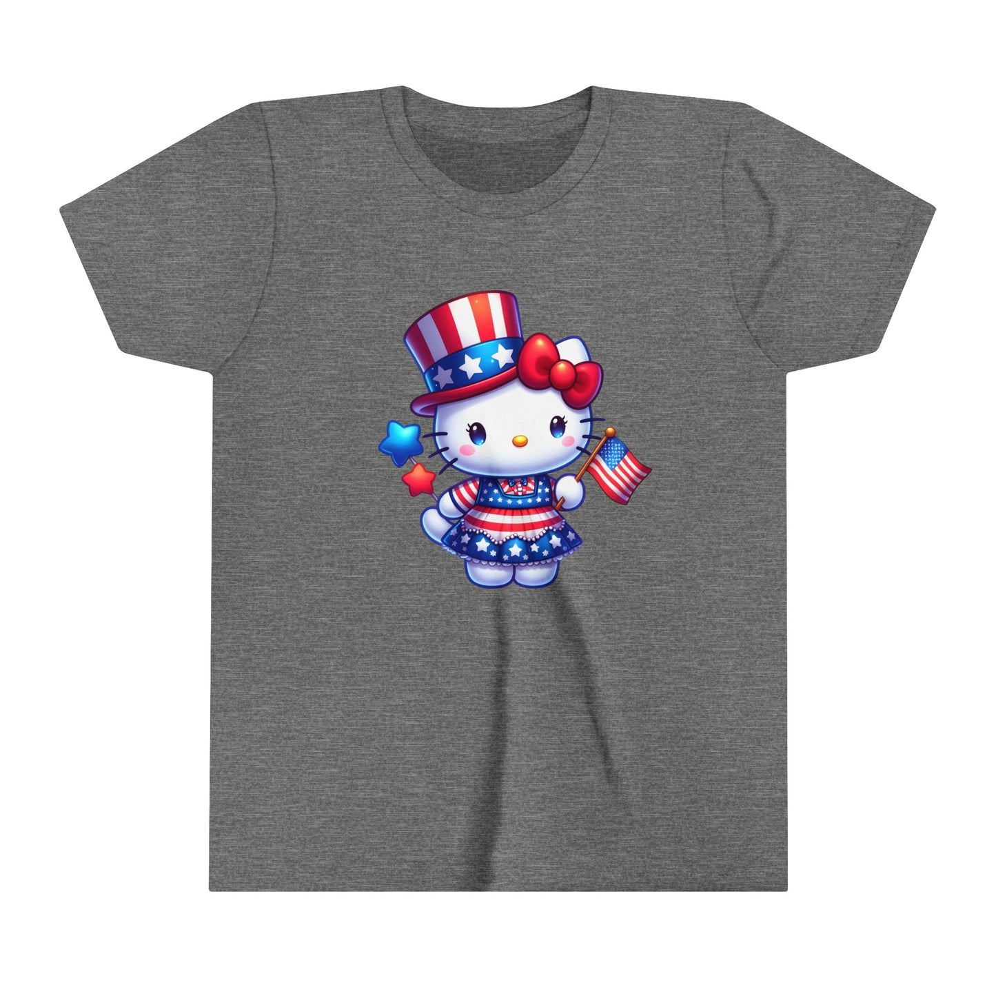 American Flag Hello Kitty Youth Short Sleeve Tee