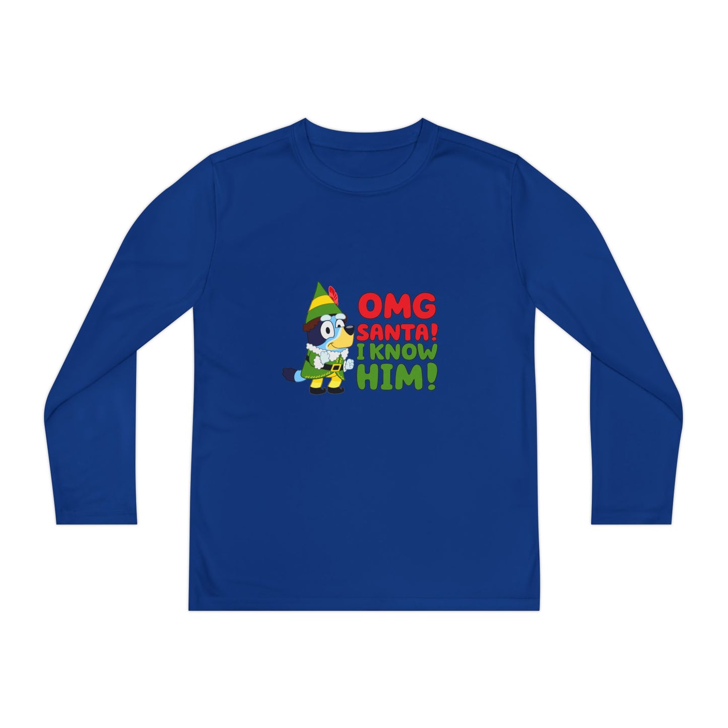 OMG Santa I know him Youth Long Sleeve Competitor Tee