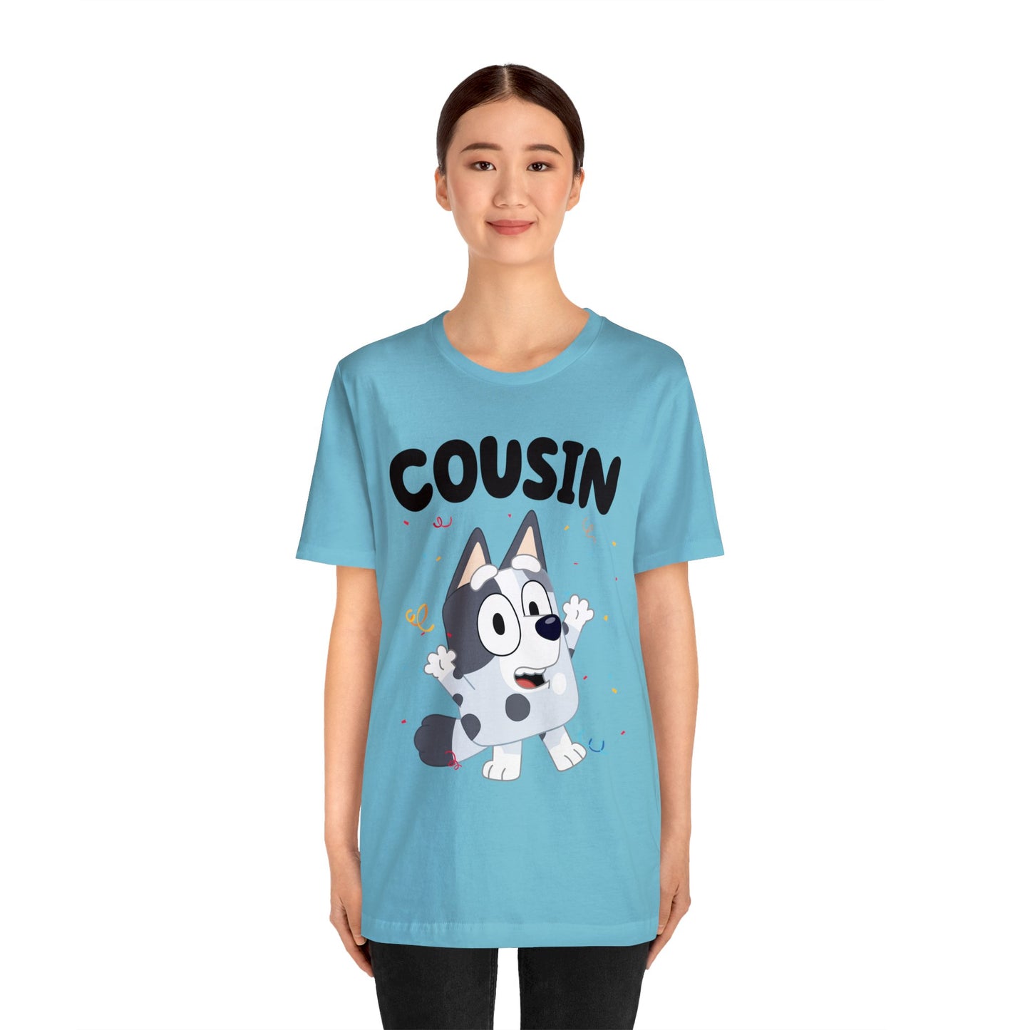 Cousin Muffin Bluey Birthday short sleeve Tshirt