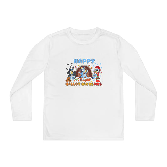 Happy Hallothanksmas Youth Long Sleeve Competitor Tee