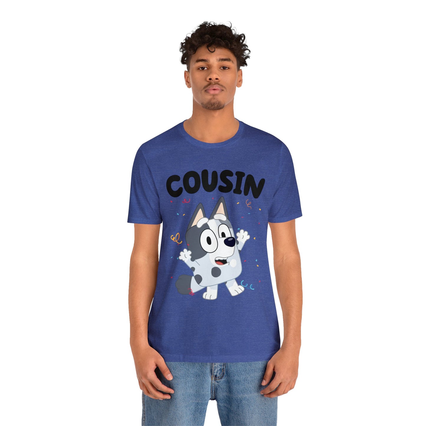 Cousin Muffin Bluey Birthday short sleeve Tshirt