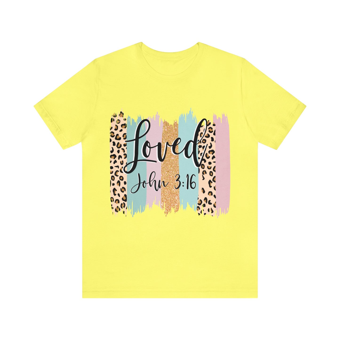 Loved (front) circle/cross (back) Short Sleeve Tshirt