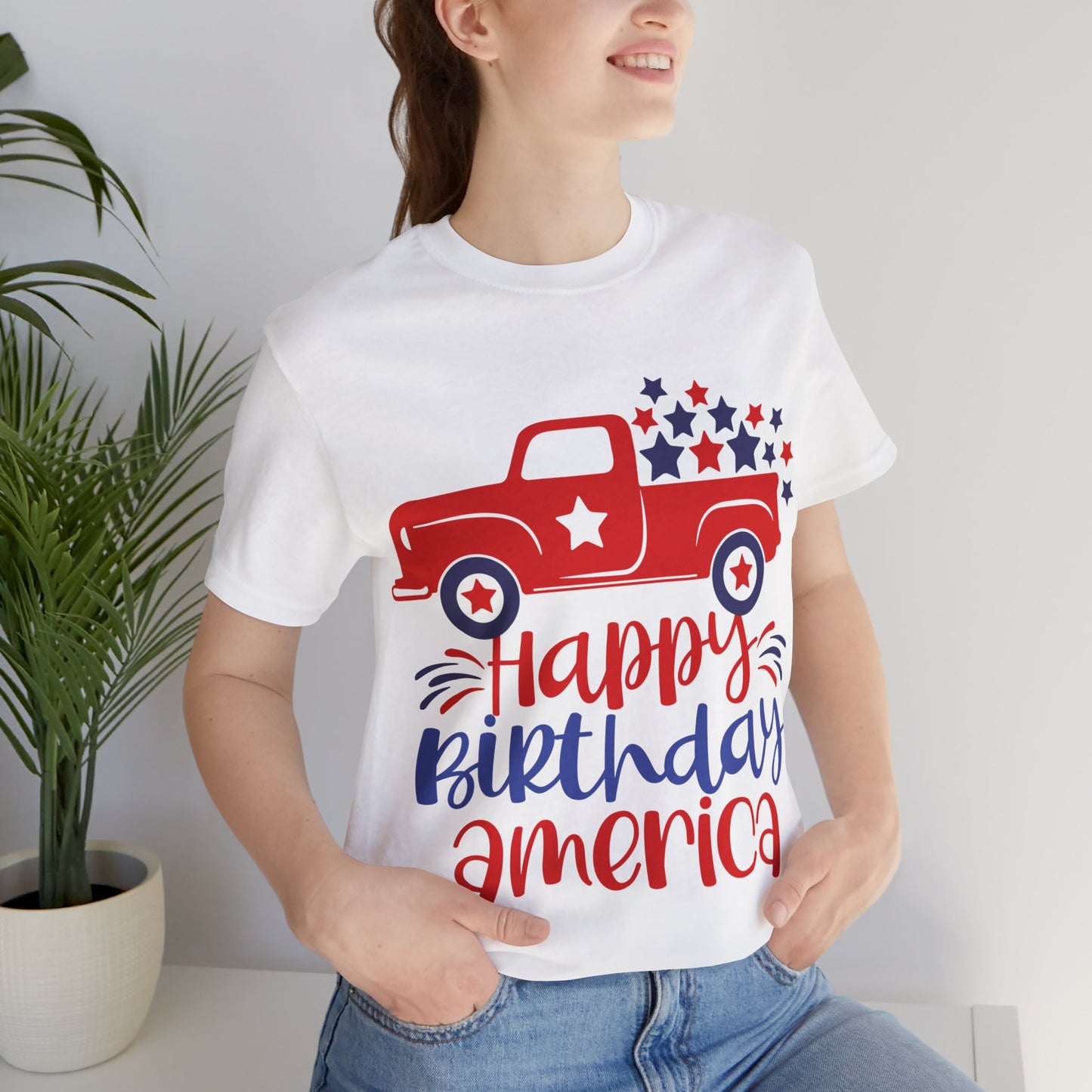 Happy Birthday America Jersey Short Sleeve Tee