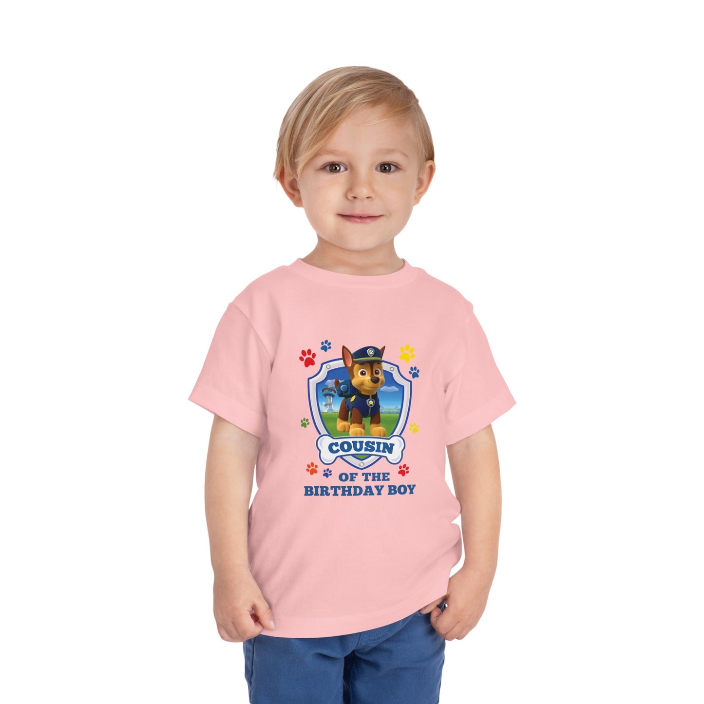Cousin of the Birthday Boy Toddler Short Sleeve Tee