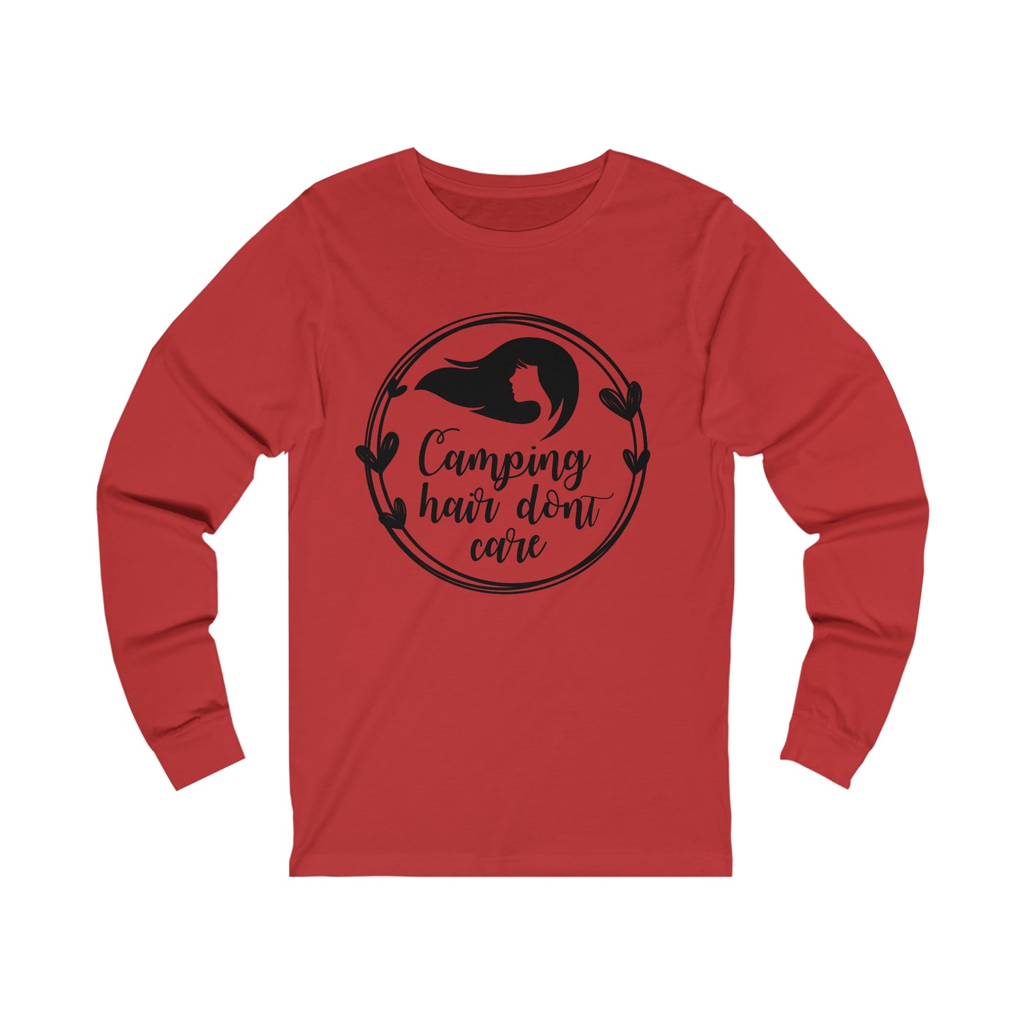Camping Hair Don' Care Long Sleeve Tshirt