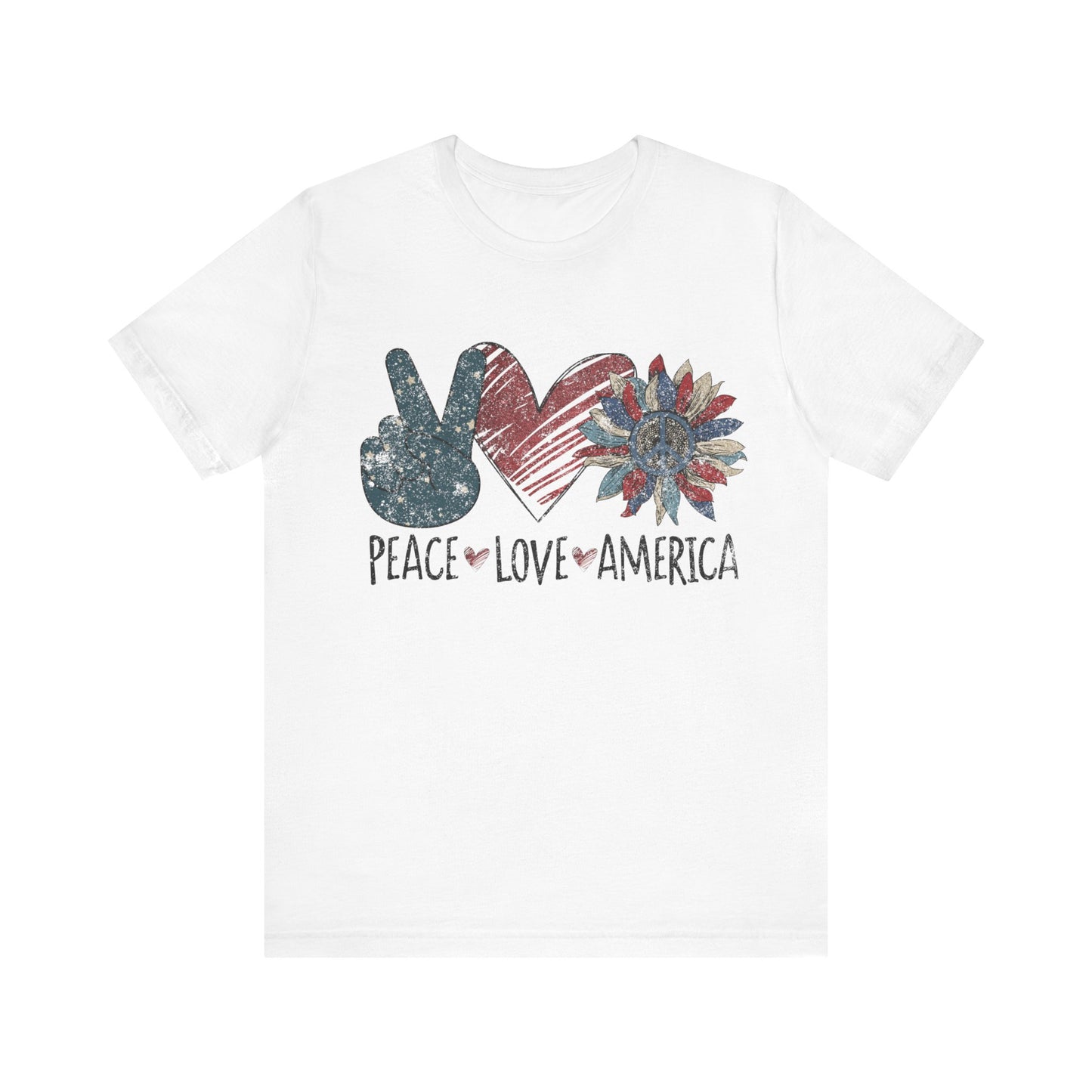 Peace Love America Jersey Short Sleeve Tee