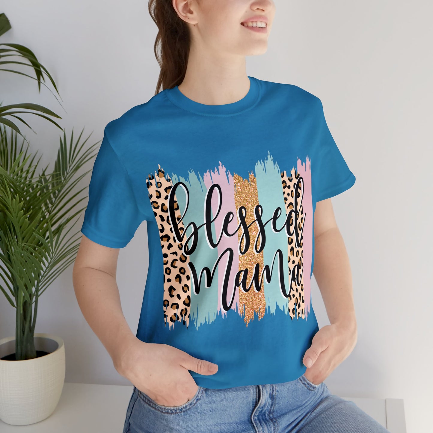 Blessed Mama Leopard short sleeve tshirt