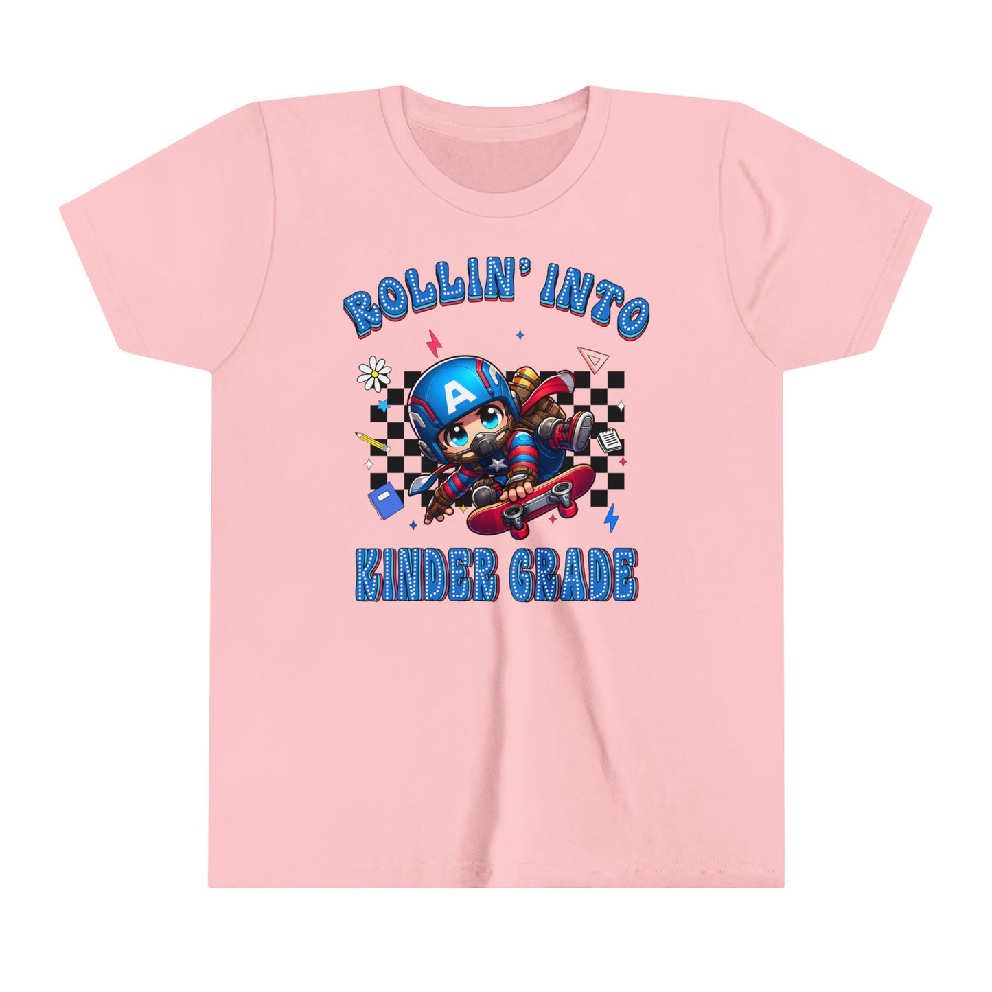 CAPTAIN AMERICA - Rollin' Into Kinder Grade Youth Short Sleeve Tee