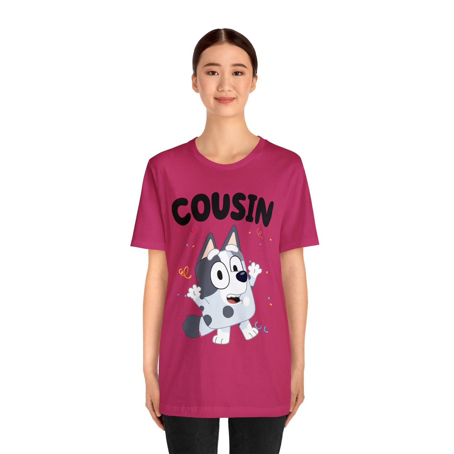 Cousin Muffin Bluey Birthday short sleeve Tshirt