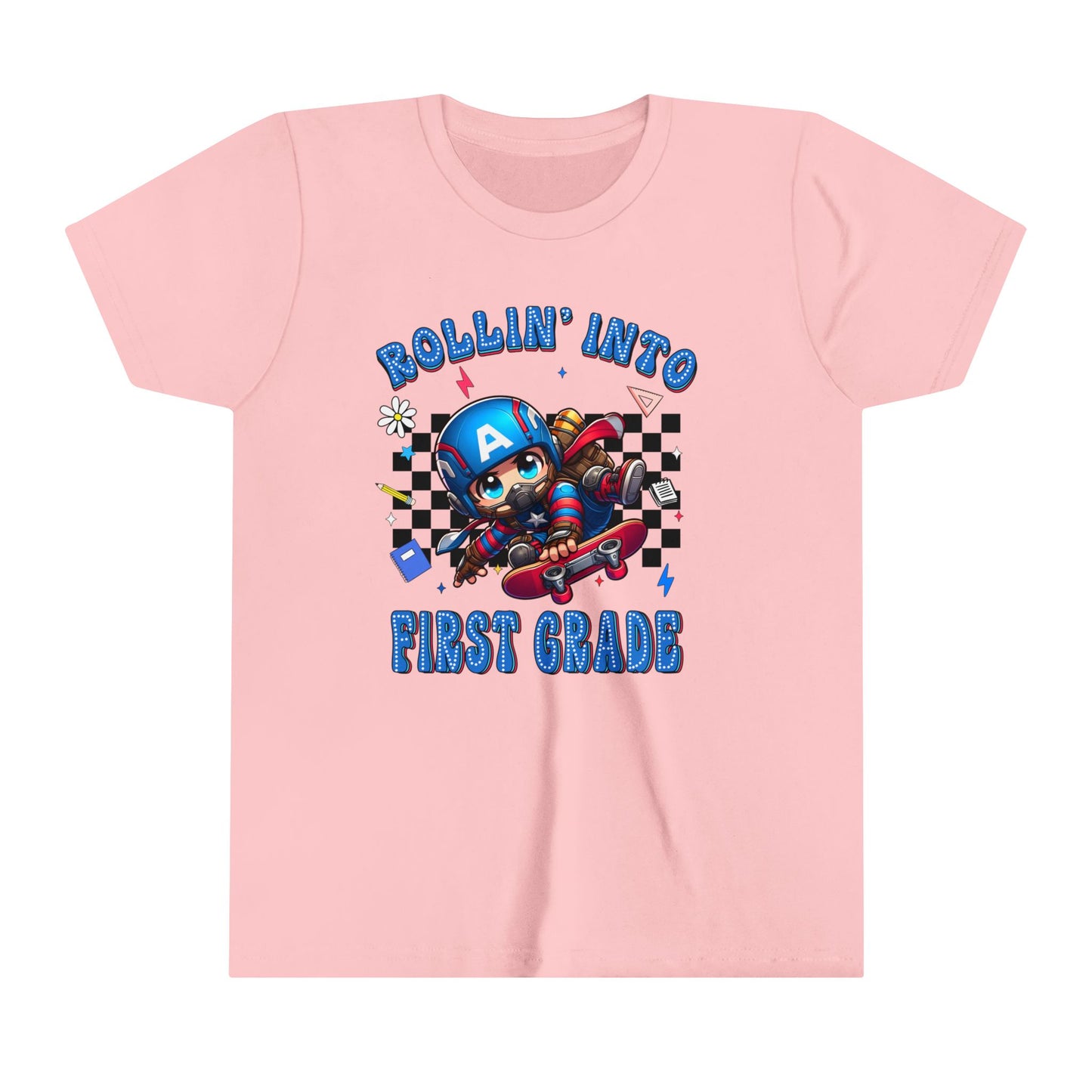 CAPTAIN AMERICA - Rollin' Into 1st Grade Youth Short Sleeve Tee