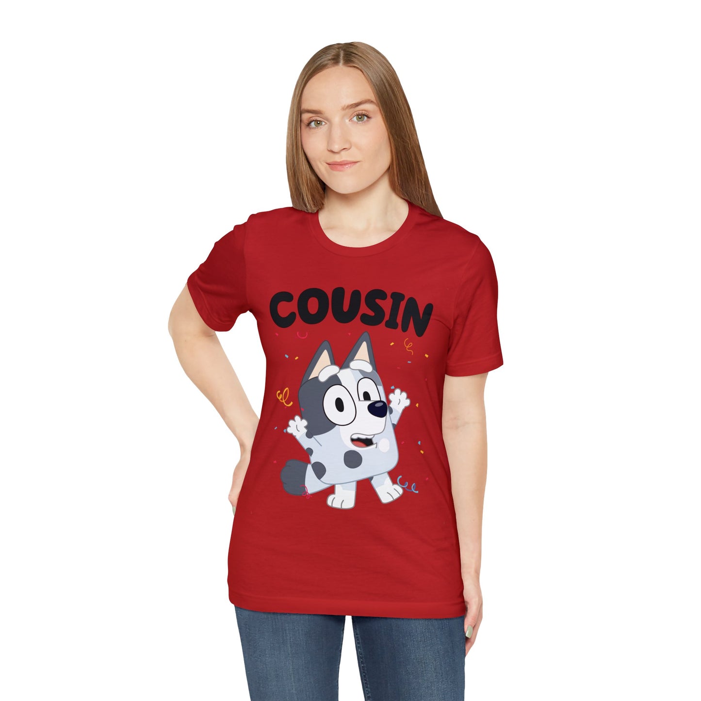 Cousin Muffin Bluey Birthday short sleeve Tshirt
