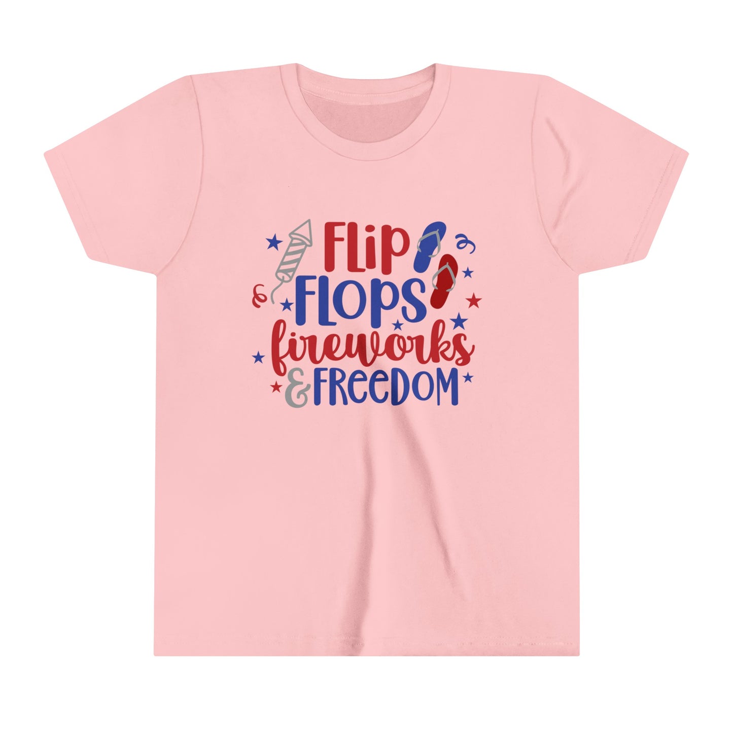 Flip Flops, Fireworks & Freedom Youth Short Sleeve Tee