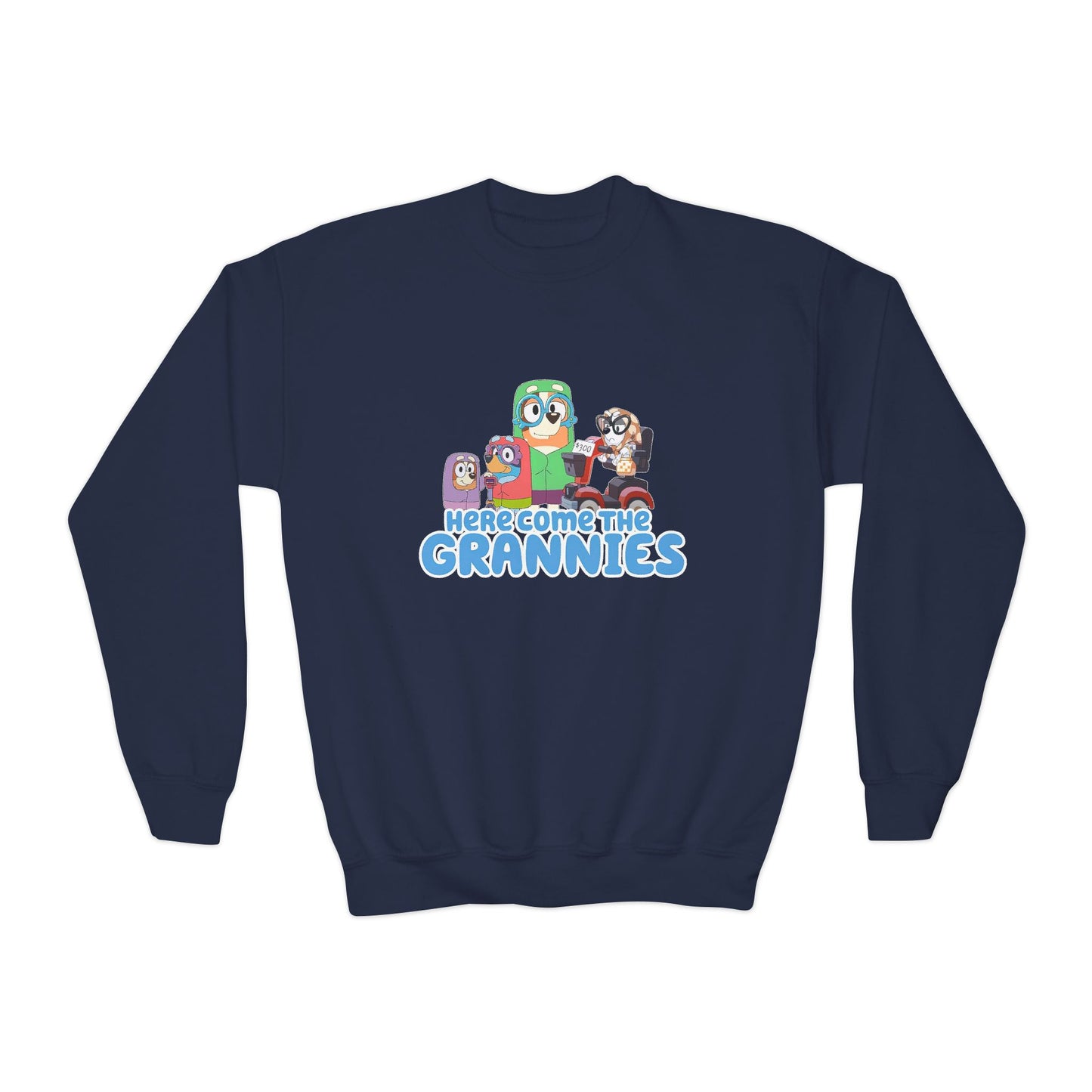 Here comes the grannies Youth Crewneck Sweatshirt