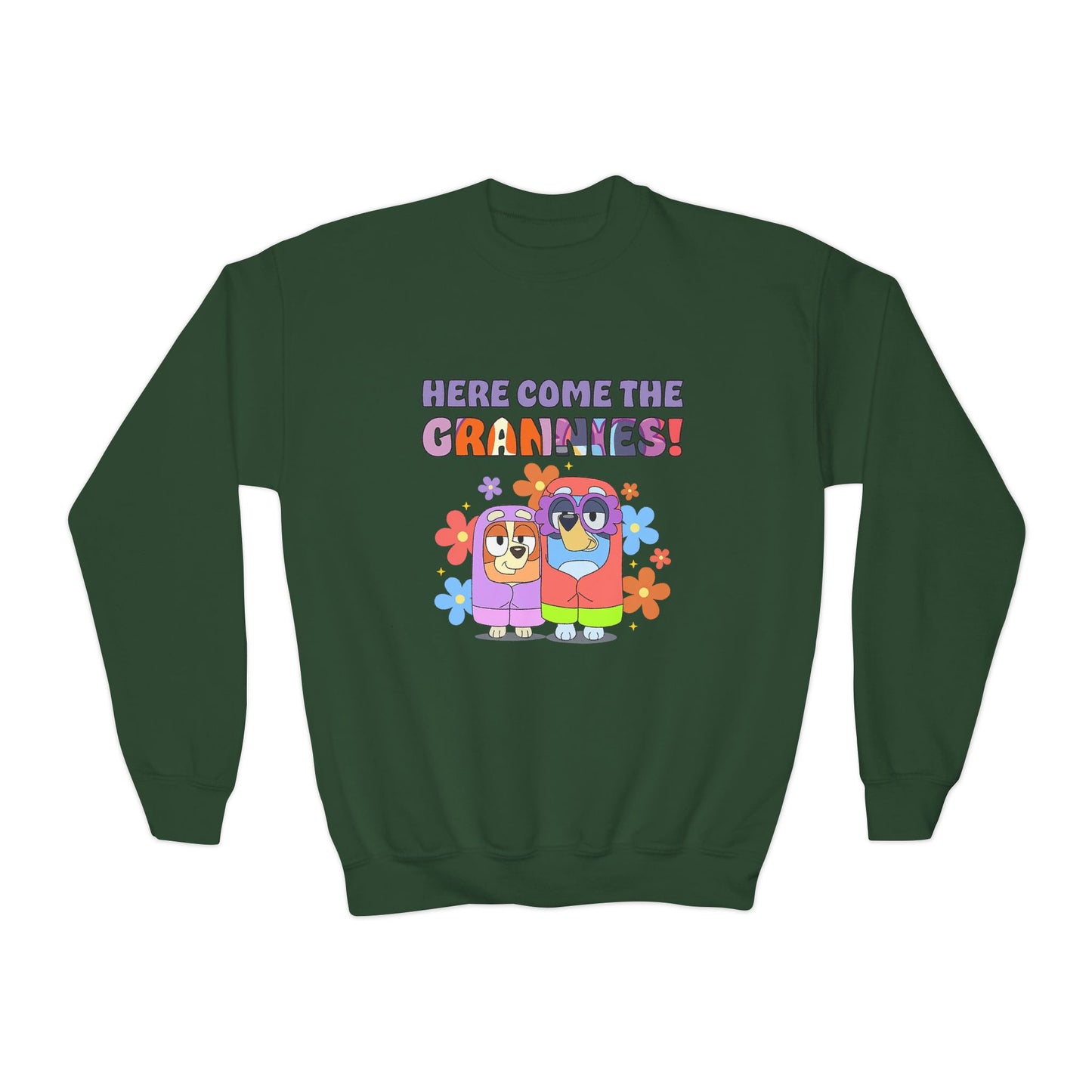 Here comes the grannies Youth Crewneck Sweatshirt