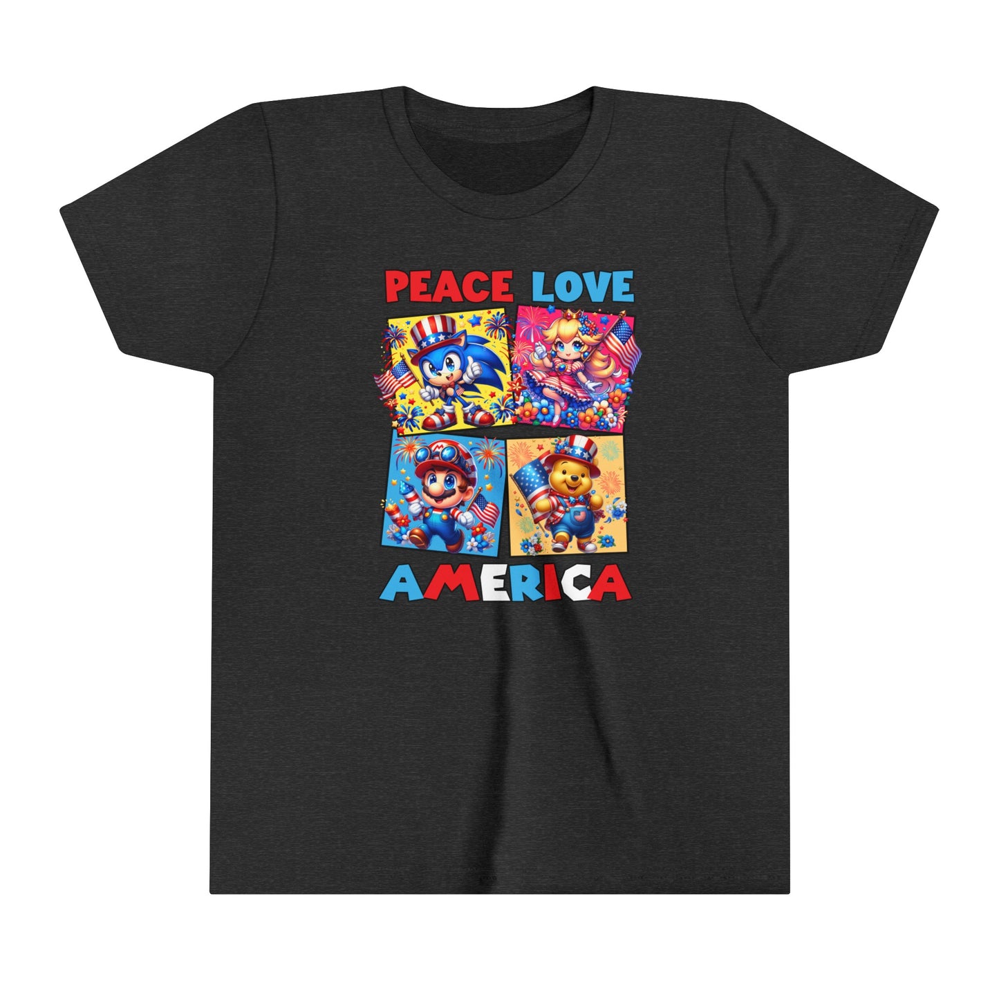 Peace Love America Youth Short Sleeve Tee