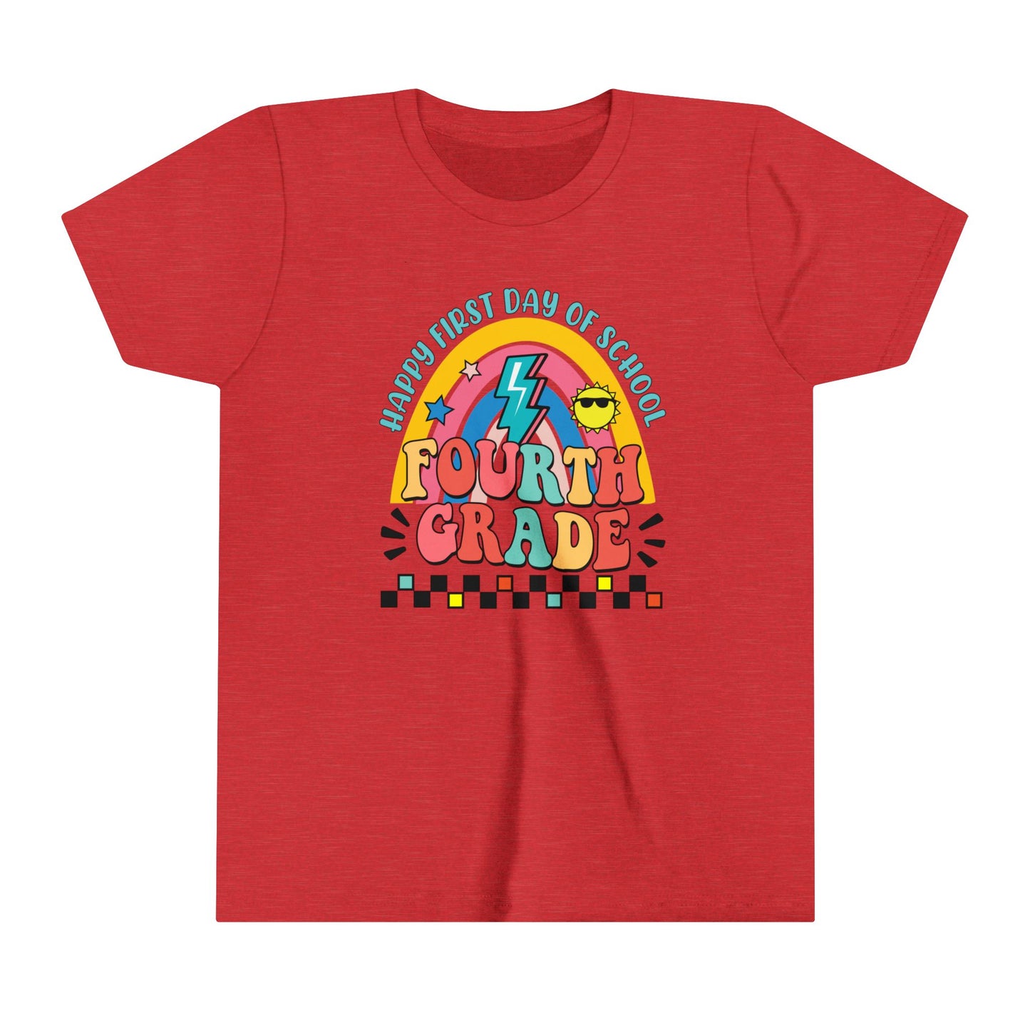 Happy First Day of School - 4th Grade Youth Short Sleeve Tee