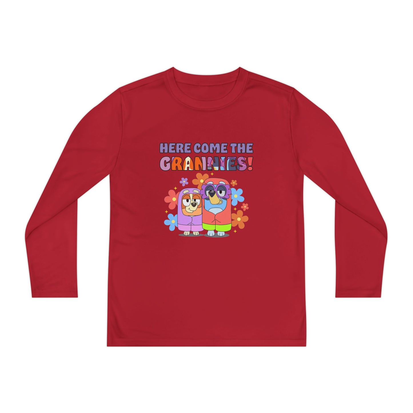 Here comes the grannies Youth Long Sleeve Competitor Tee