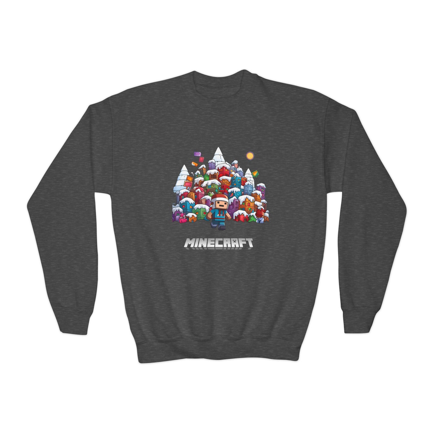 Christmas Mine-craft Youth Crewneck Sweatshirt