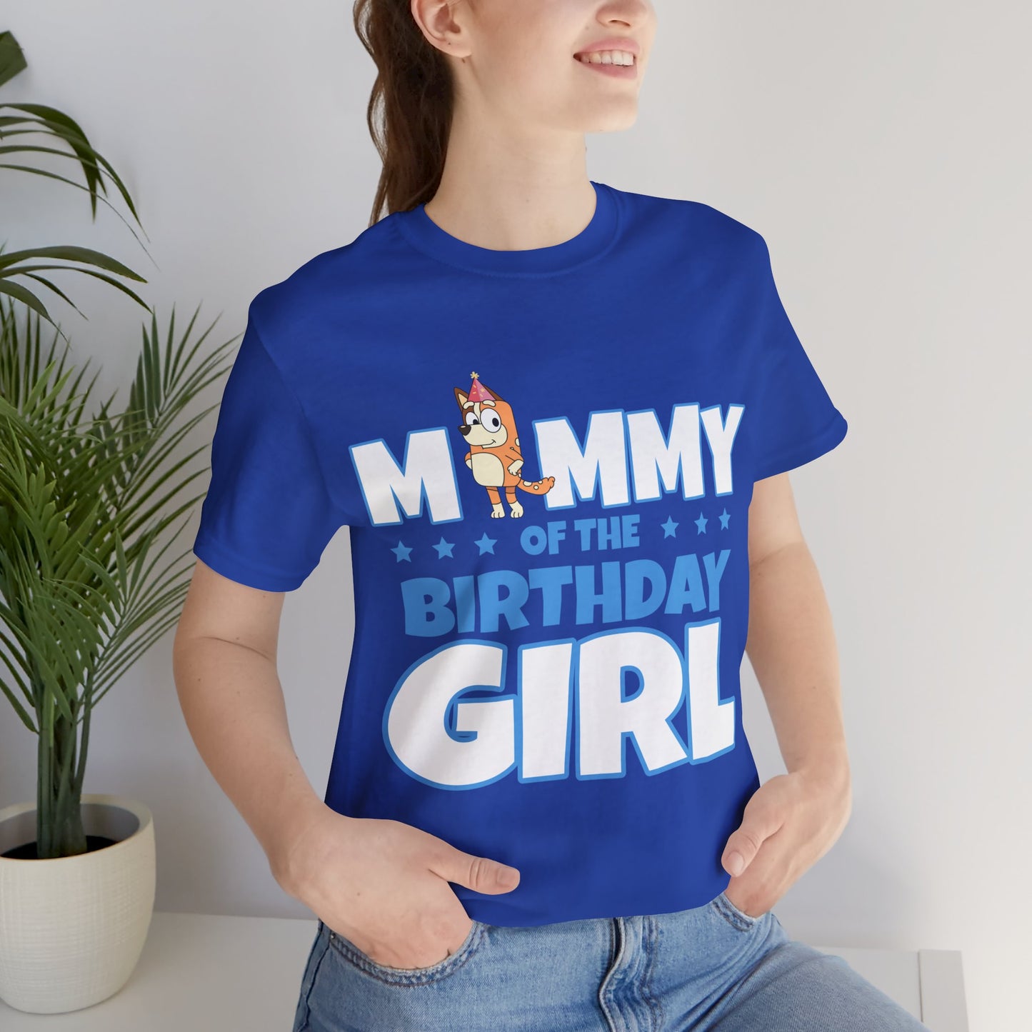 Mommy of the Birthday Girl Chilli Heeler short sleeve T-shirt