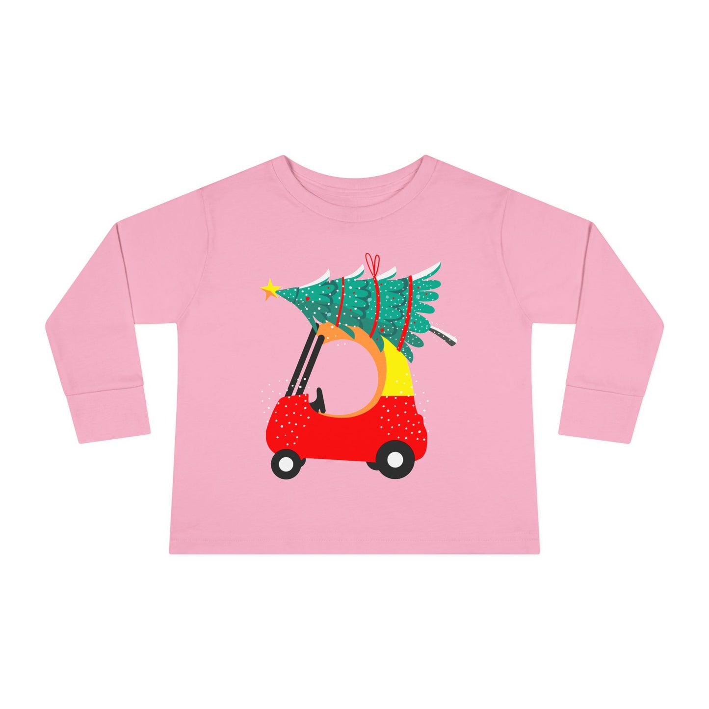 Kiddie Car with christmas tree Toddler Long Sleeve Tee