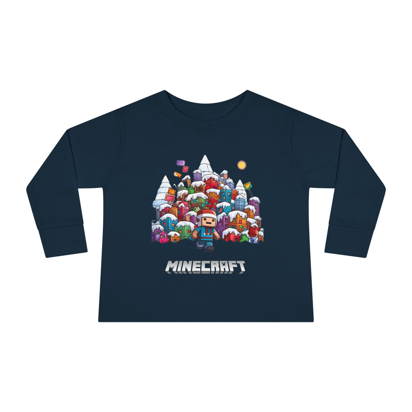 Christmas Mine-craft Toddler Long Sleeve Tee