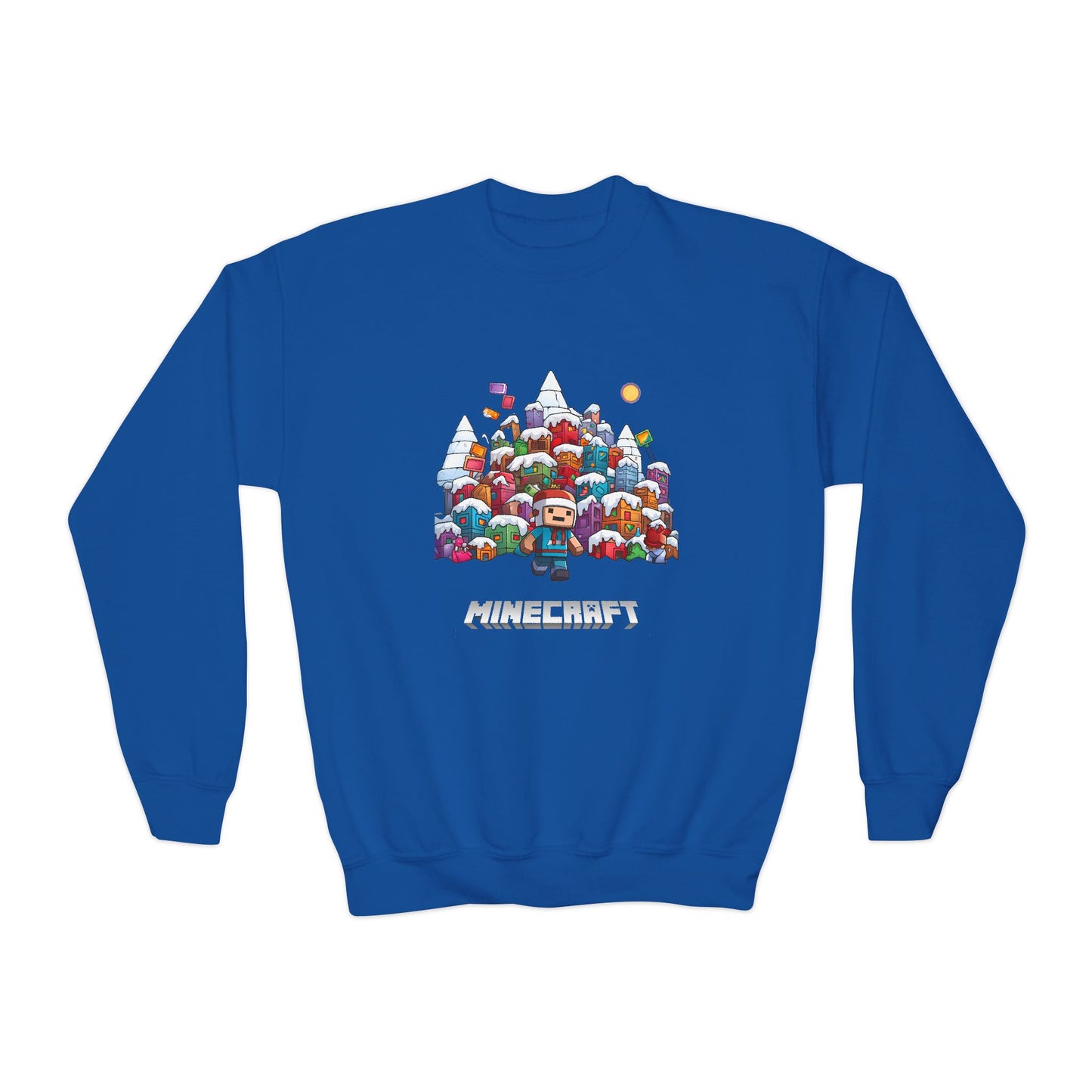 Christmas Mine-craft Youth Crewneck Sweatshirt