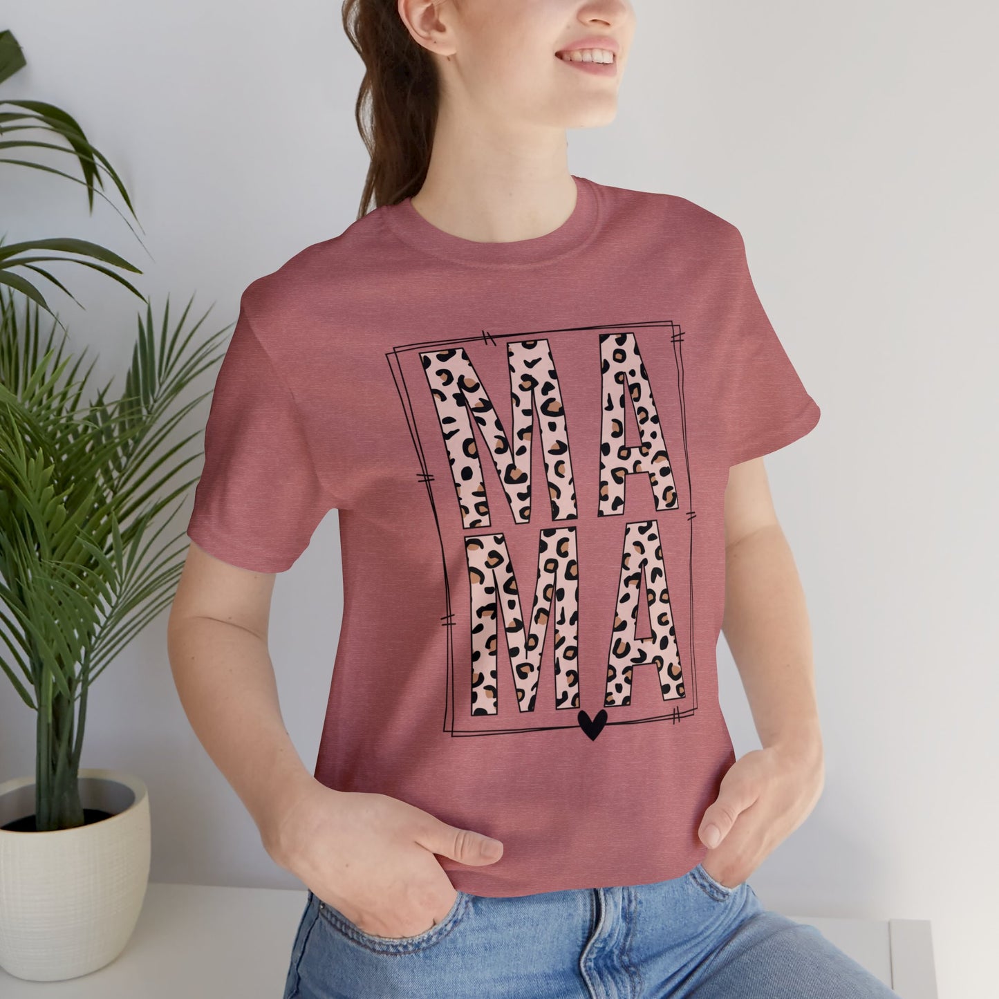 MAMA Leopard print short sleeve tshirt