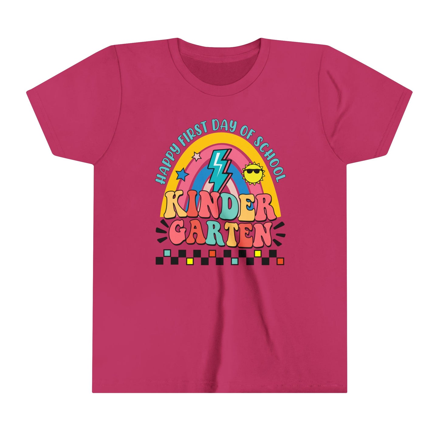 Happy First Day of School - Kindergarten Youth Short Sleeve Tee