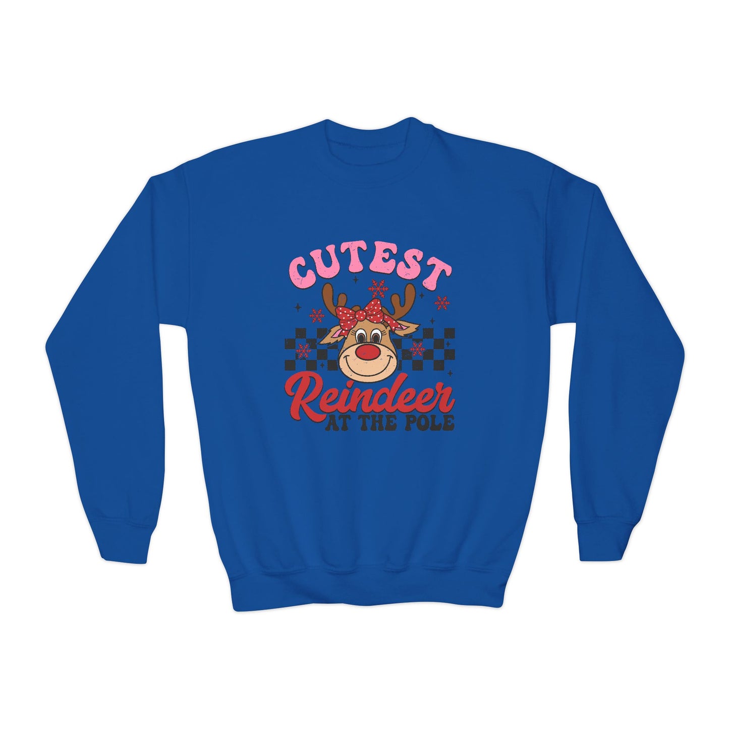 Cutest Reindeer at the Pole Youth Crewneck Sweatshirt